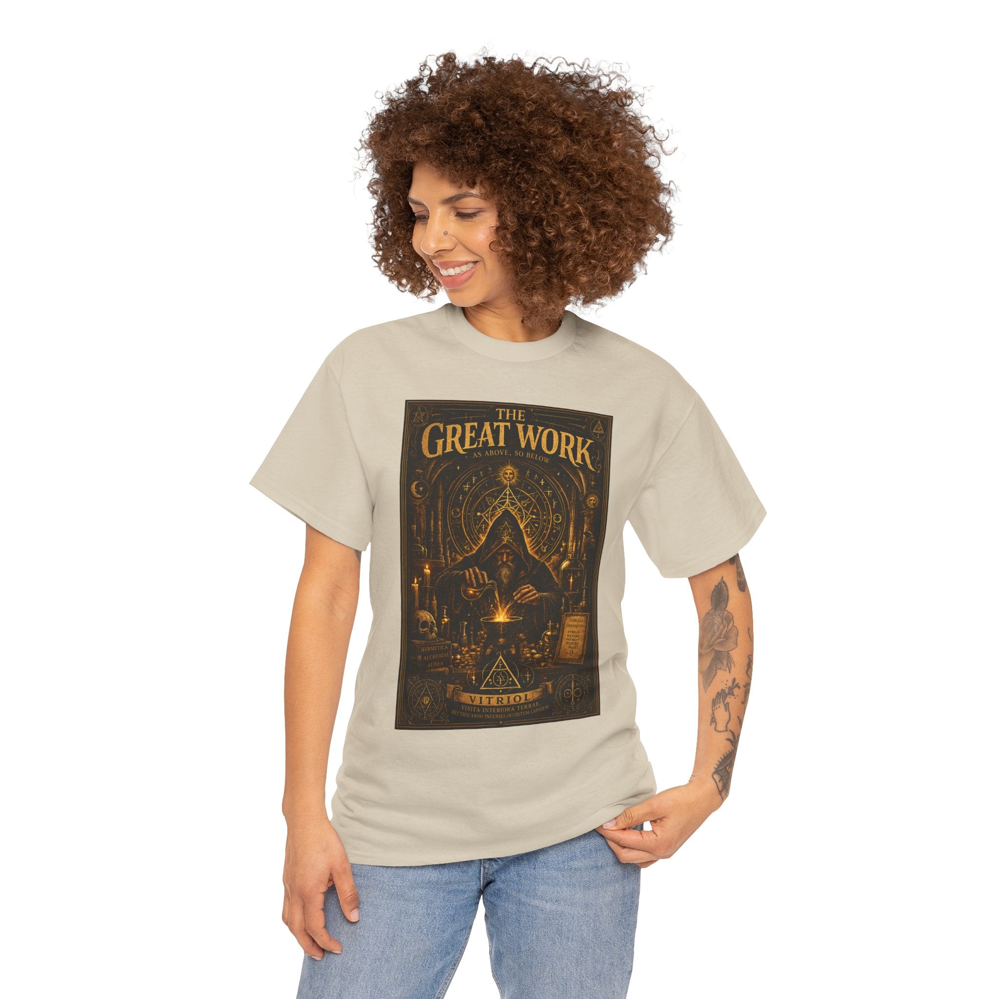 The Great Work T-Shirt | Alchemist Hermetic Graphic Tee | VITRIOL Esoteric Alchemy Shirt | Dark Academia Occult Art