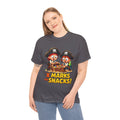 X Marks the Snacks T-Shirt – Funny Pirate Treasure Chest Food Cartoon | Pirate Parrot Foodie Humour Graphic Tee