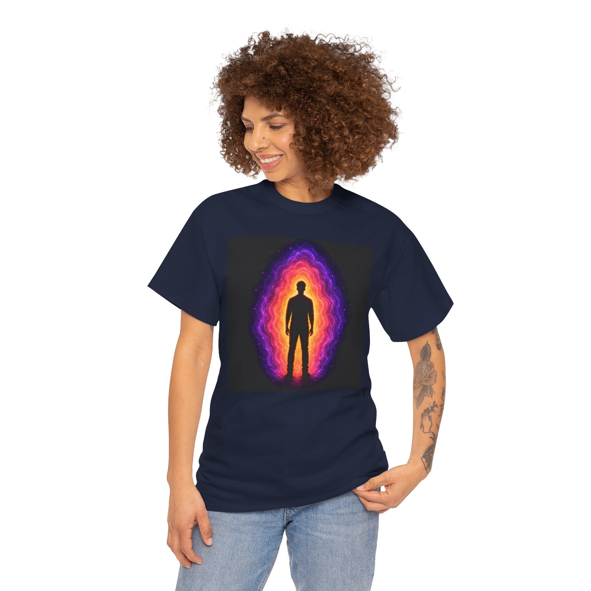 Aura T-Shirt | Energy Field Spiritual Graphic Tee | Glowing Aura Silhouette Shirt | Mystic Energy Body Art