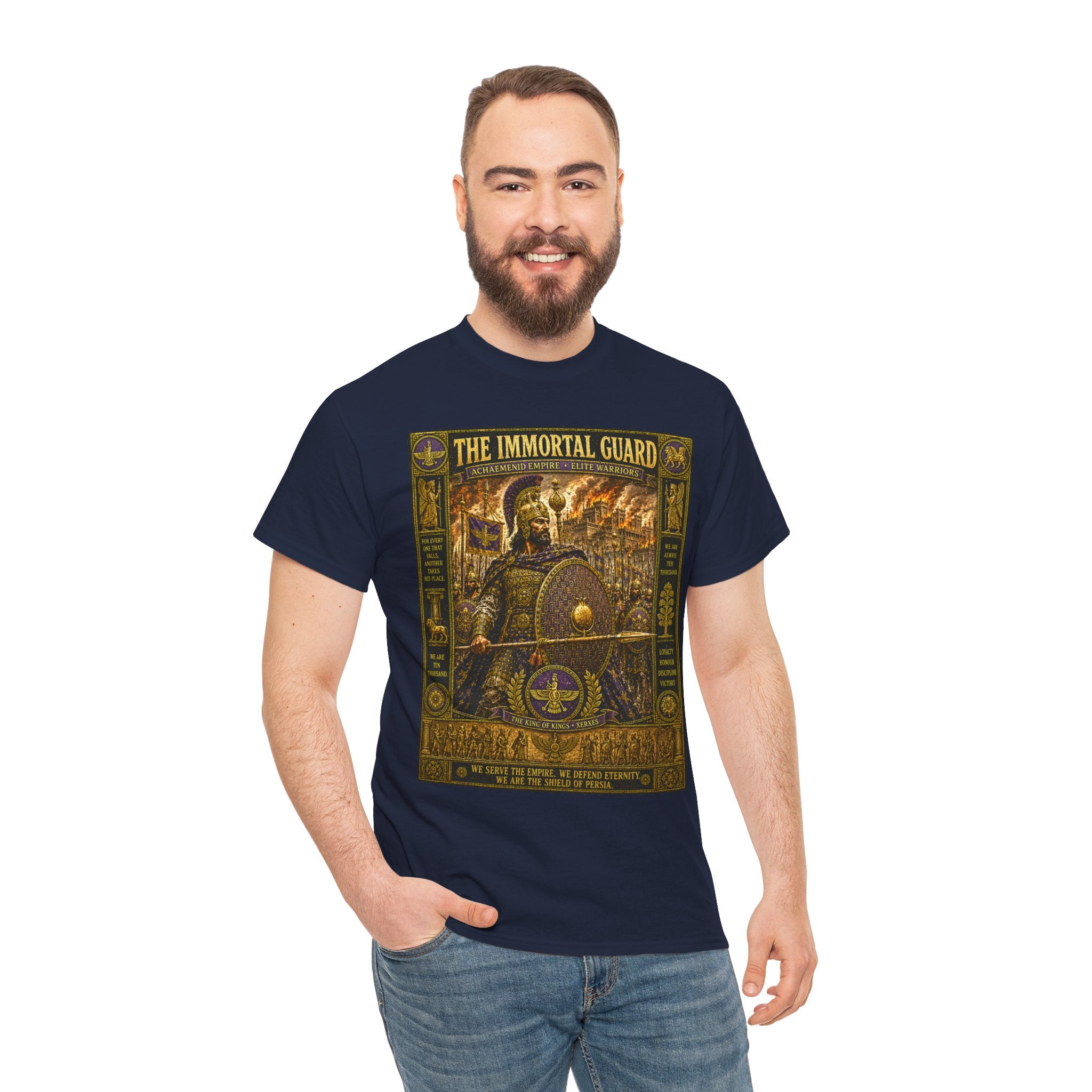 The Immortal Guard T-Shirt | Persian Achaemenid Warrior Graphic Tee | Xerxes Elite Army Historical Shirt | Ancient Persia Military Art