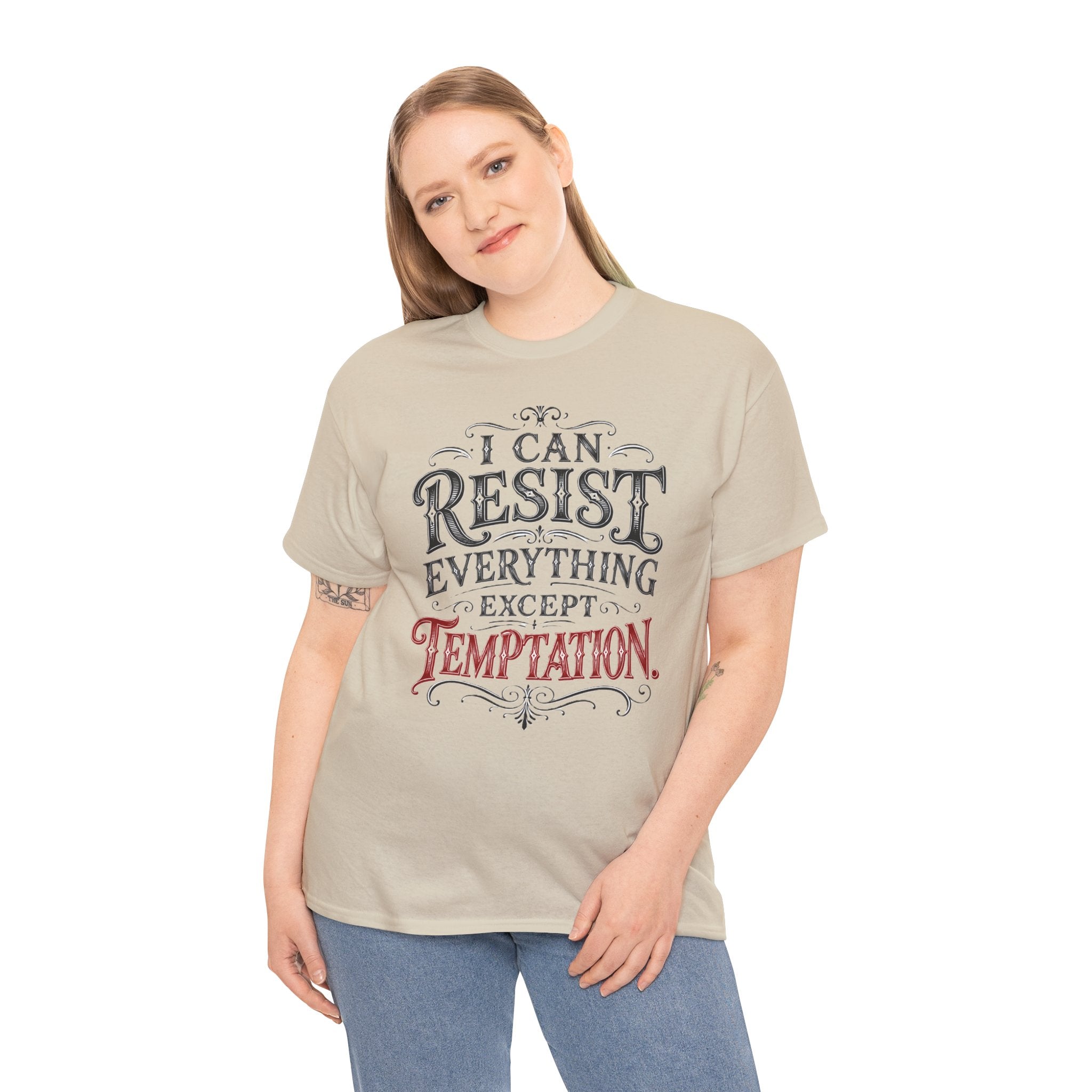 I Can Resist Everything Except Temptation T-Shirt | Unisex Vintage Tee Typography