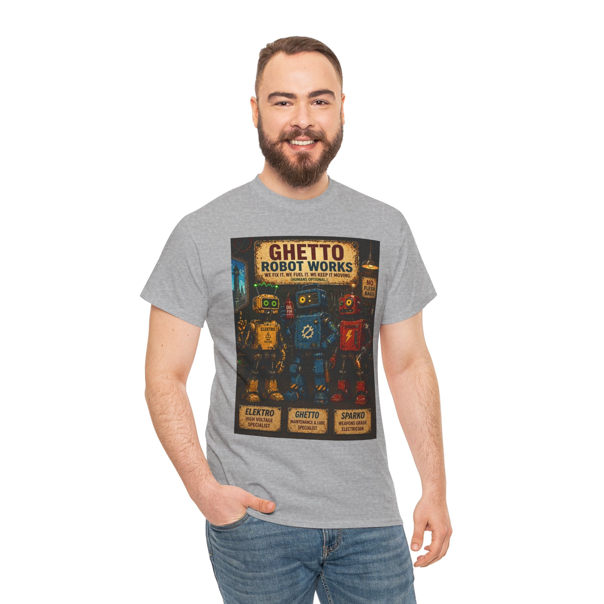 Ghetto Robot Works Vintage Poster T‑Shirt