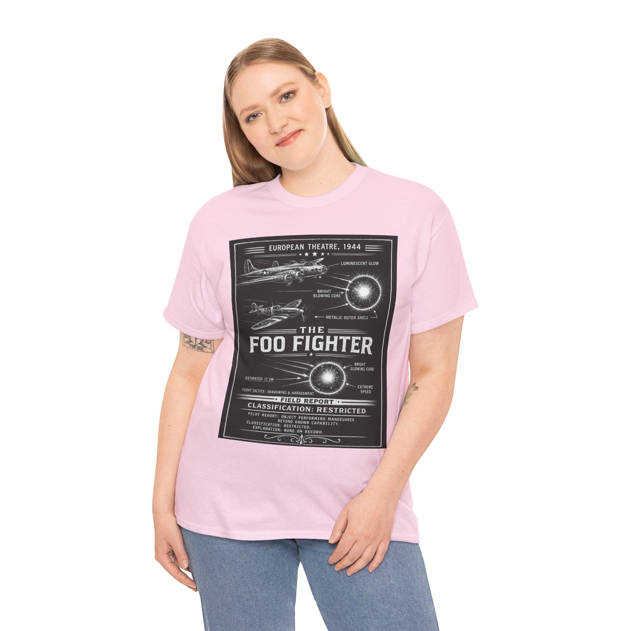 Foo Fighter Dark Vintage Aviation Tee — Retro WWII Aircraft Poster Shirt