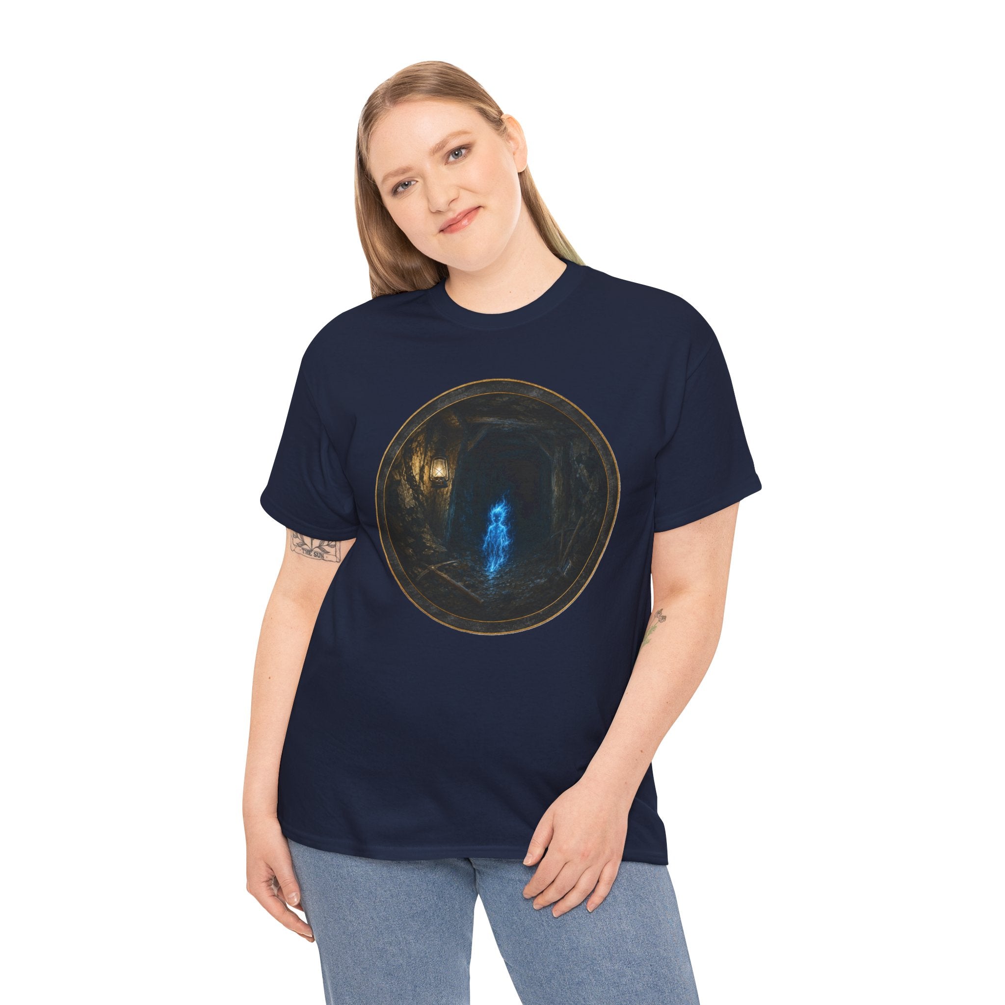 Blue Cap - Mystic Portal Tee — Blue Spirit Circle Graphic T-Shirt