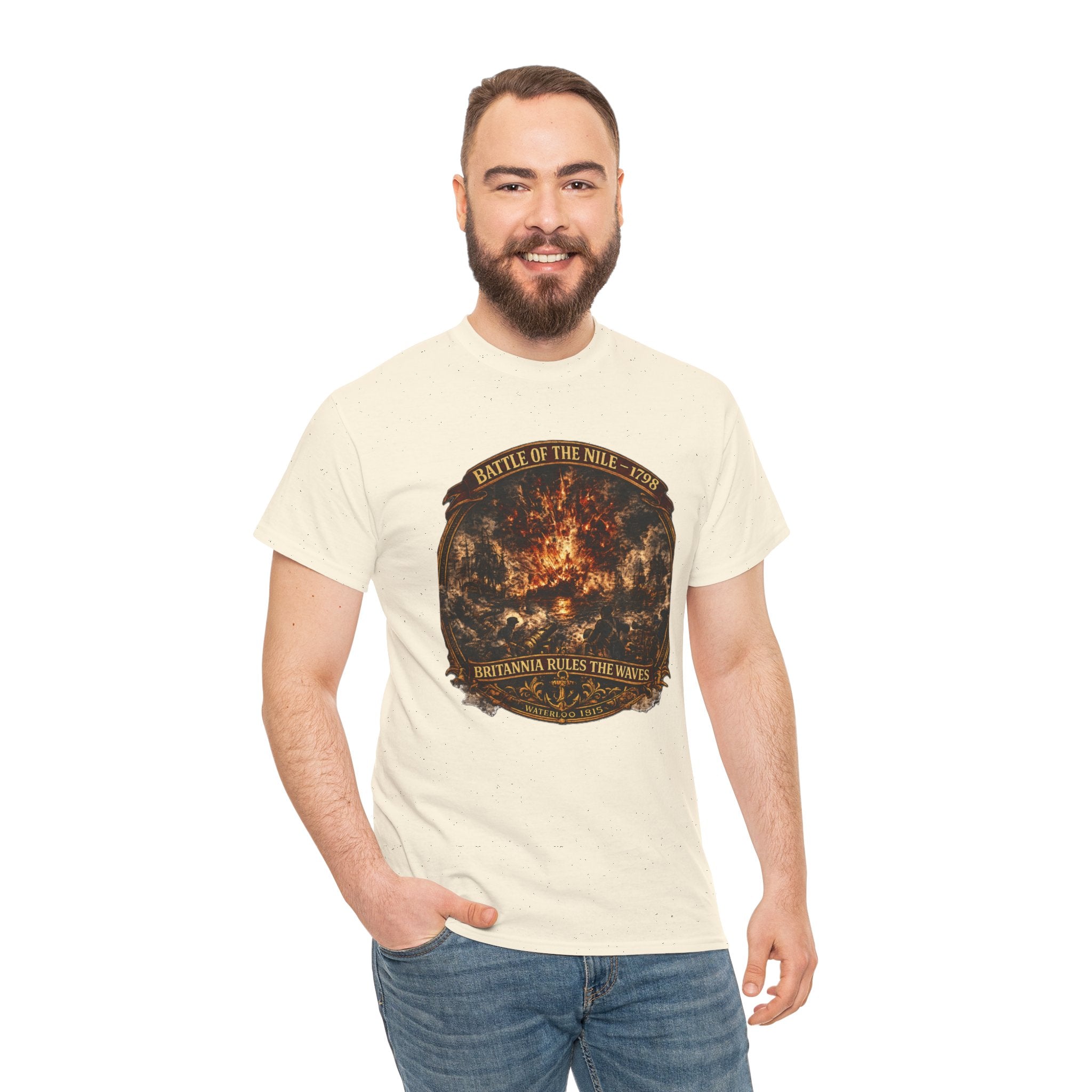 Battle of the Nile Tee — Vintage Naval Warfare Firestorm Graphic Shirt