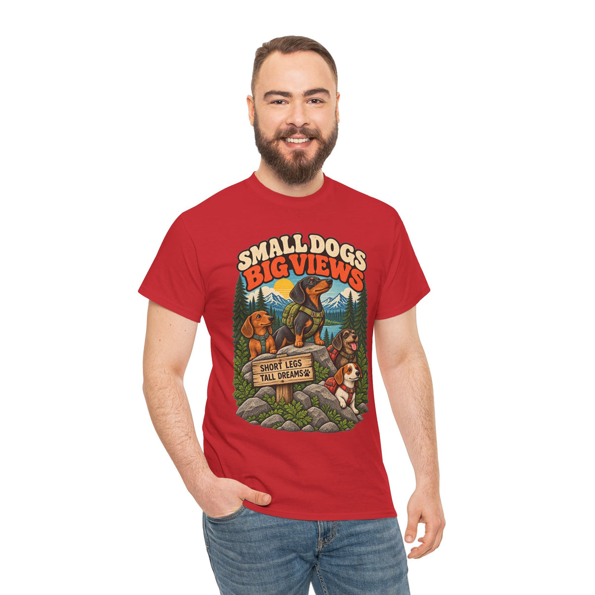 Small Dogs Big Views Dachshund Hiking T-Shirt