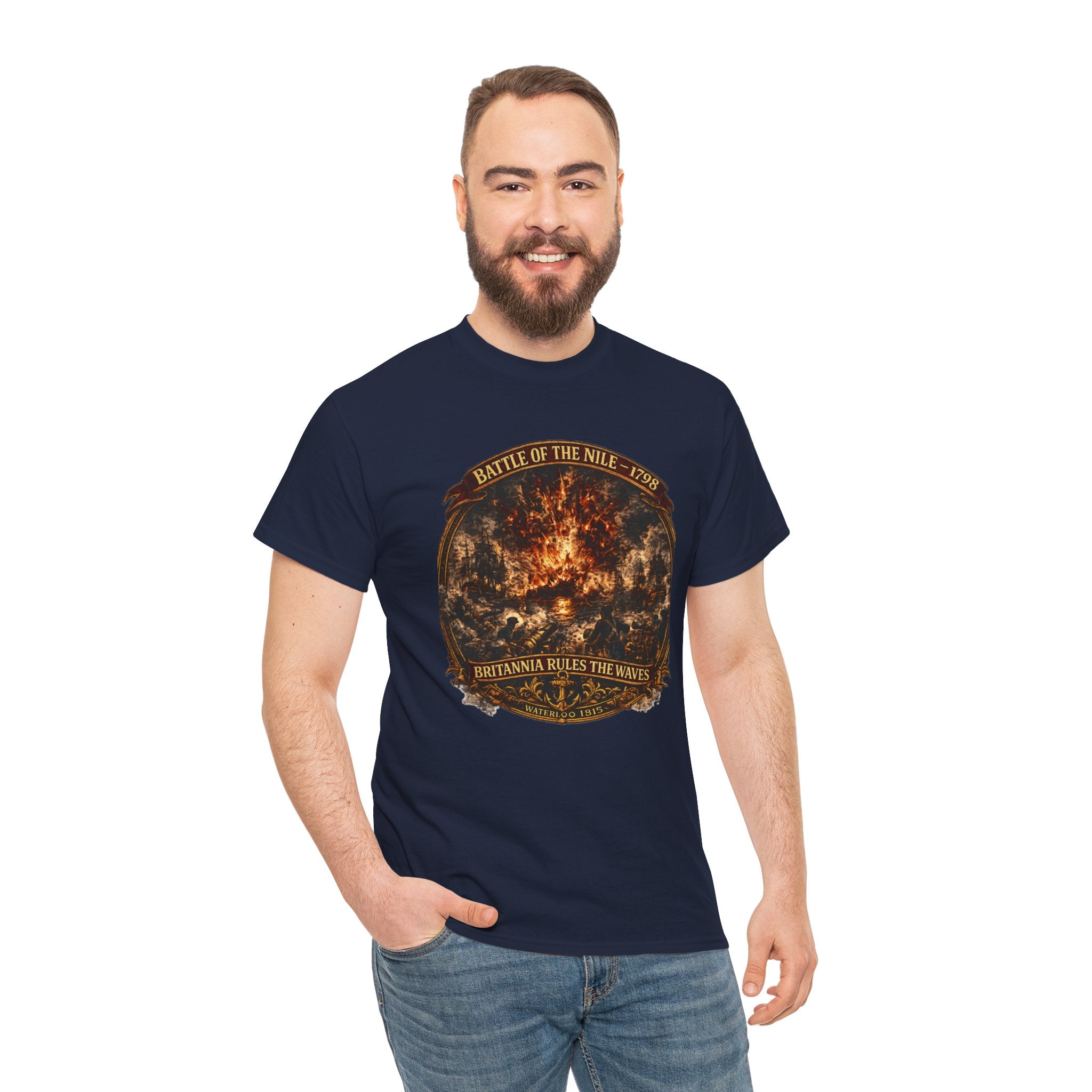 Battle of the Nile Tee — Vintage Naval Warfare Firestorm Graphic Shirt