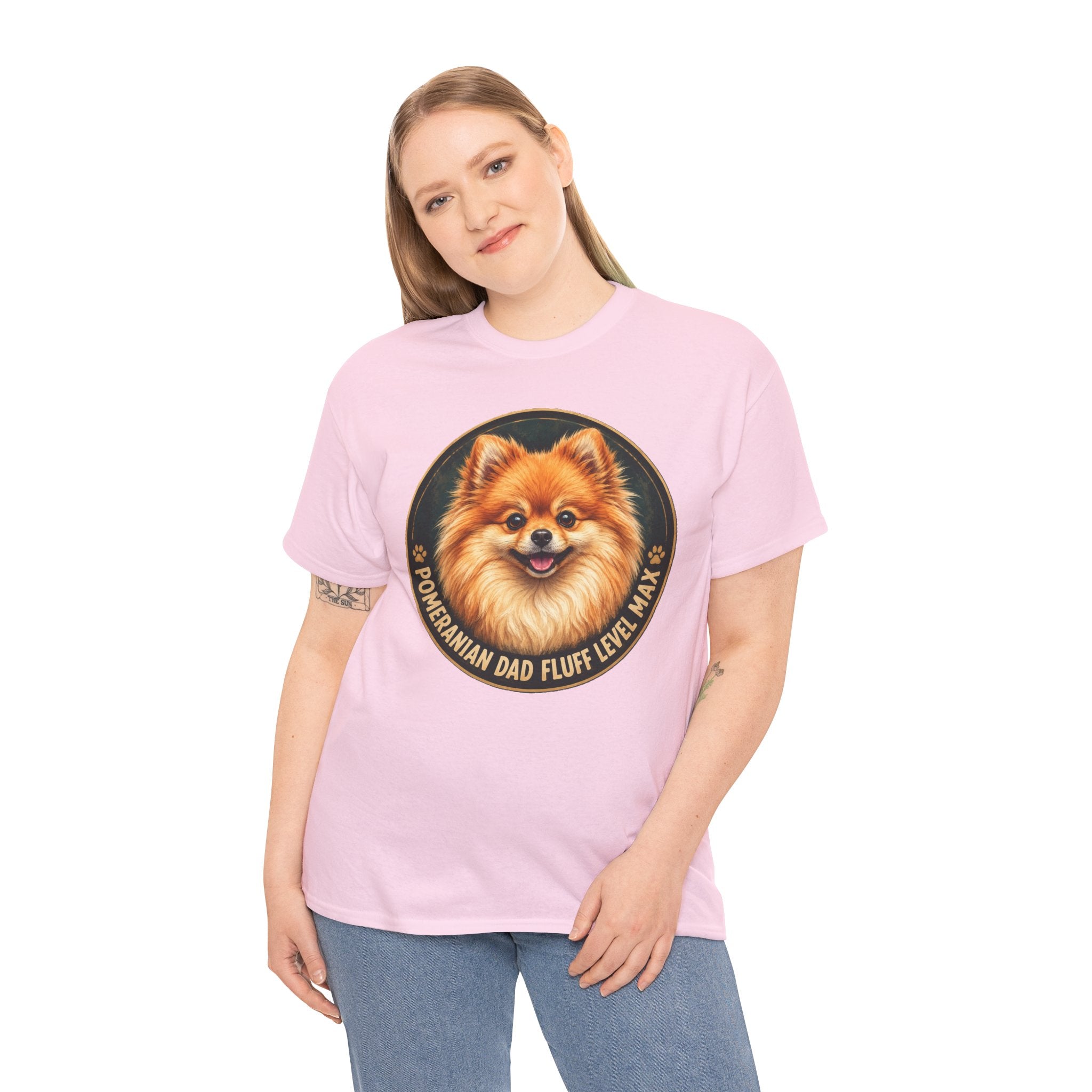 Pomeranian Dad Fluff Level Max T-Shirt | Pomeranian Owner Tee