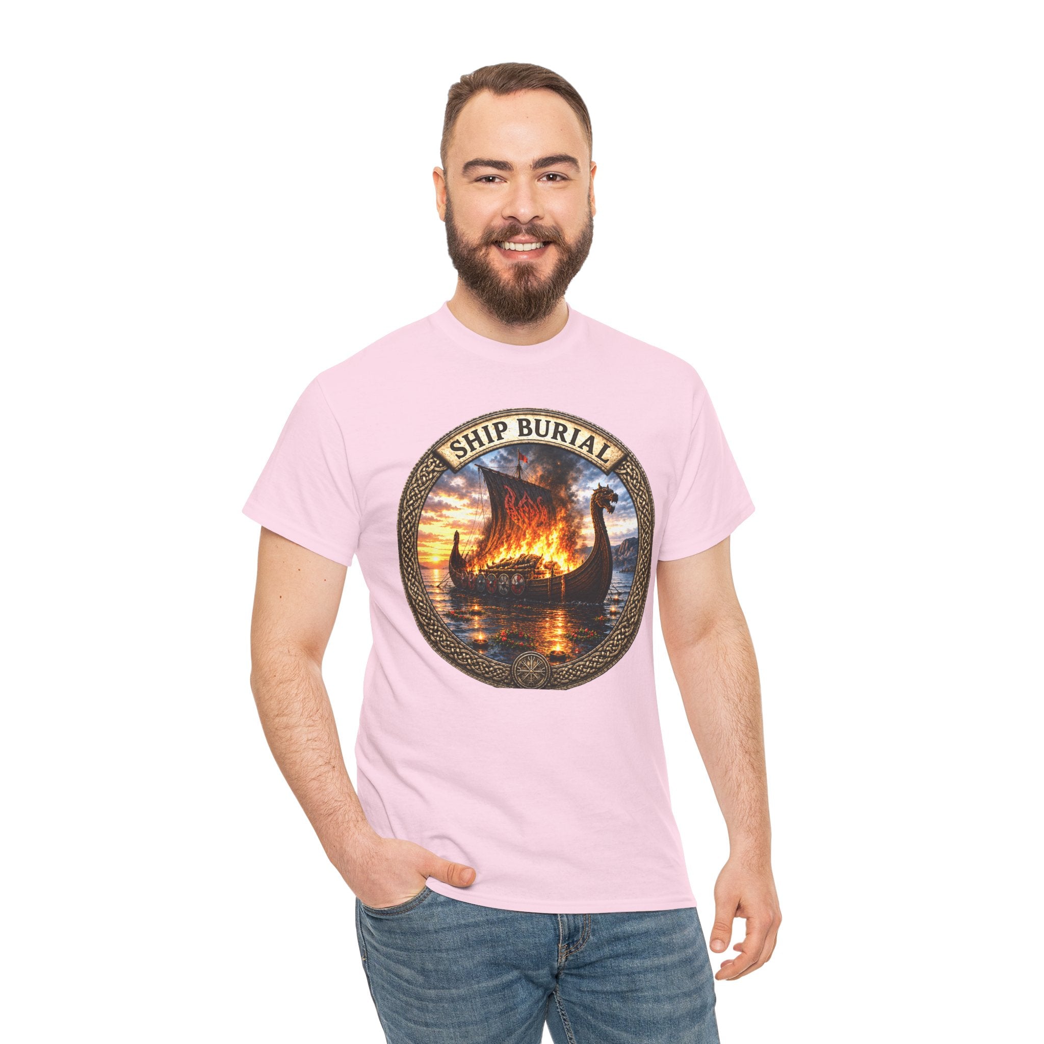 Ship Burial T-Shirt | Viking Funeral Norse Tee