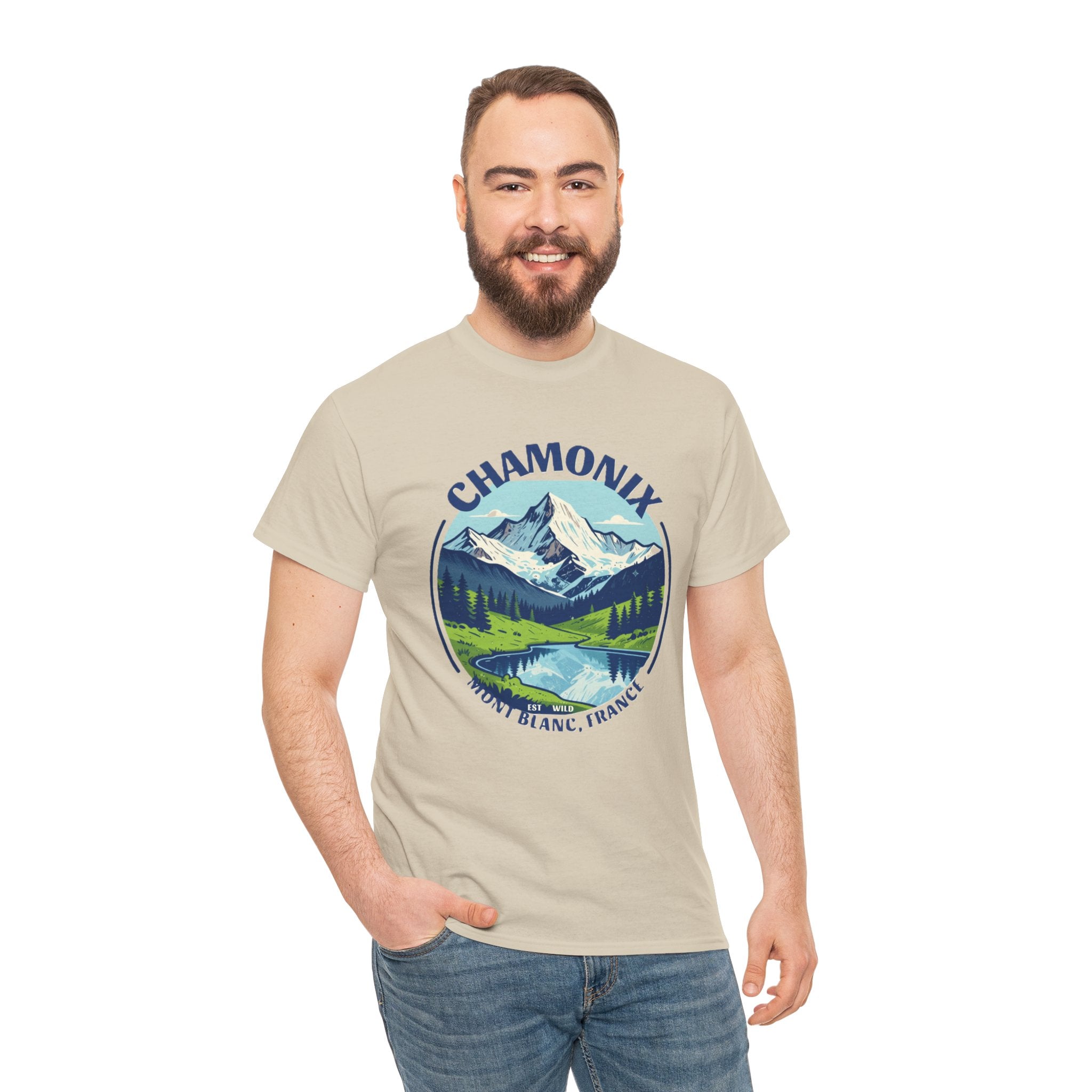Chamonix Mont Blanc T-Shirt | French Alps Hiking Tee | Vintage Mountain Badge Graphic Shirt | France Travel Gift