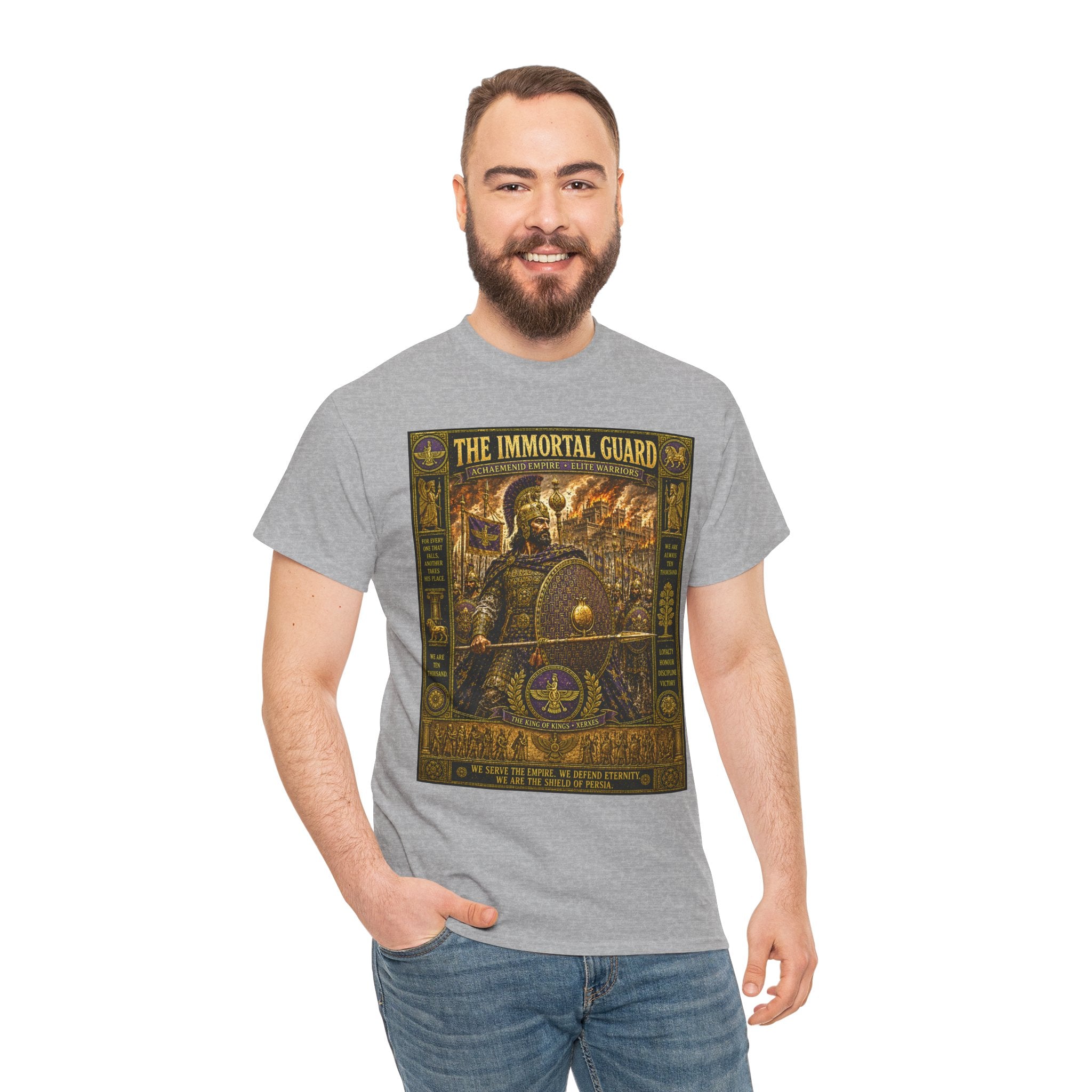 The Immortal Guard T-Shirt | Persian Achaemenid Warrior Graphic Tee | Xerxes Elite Army Historical Shirt | Ancient Persia Military Art