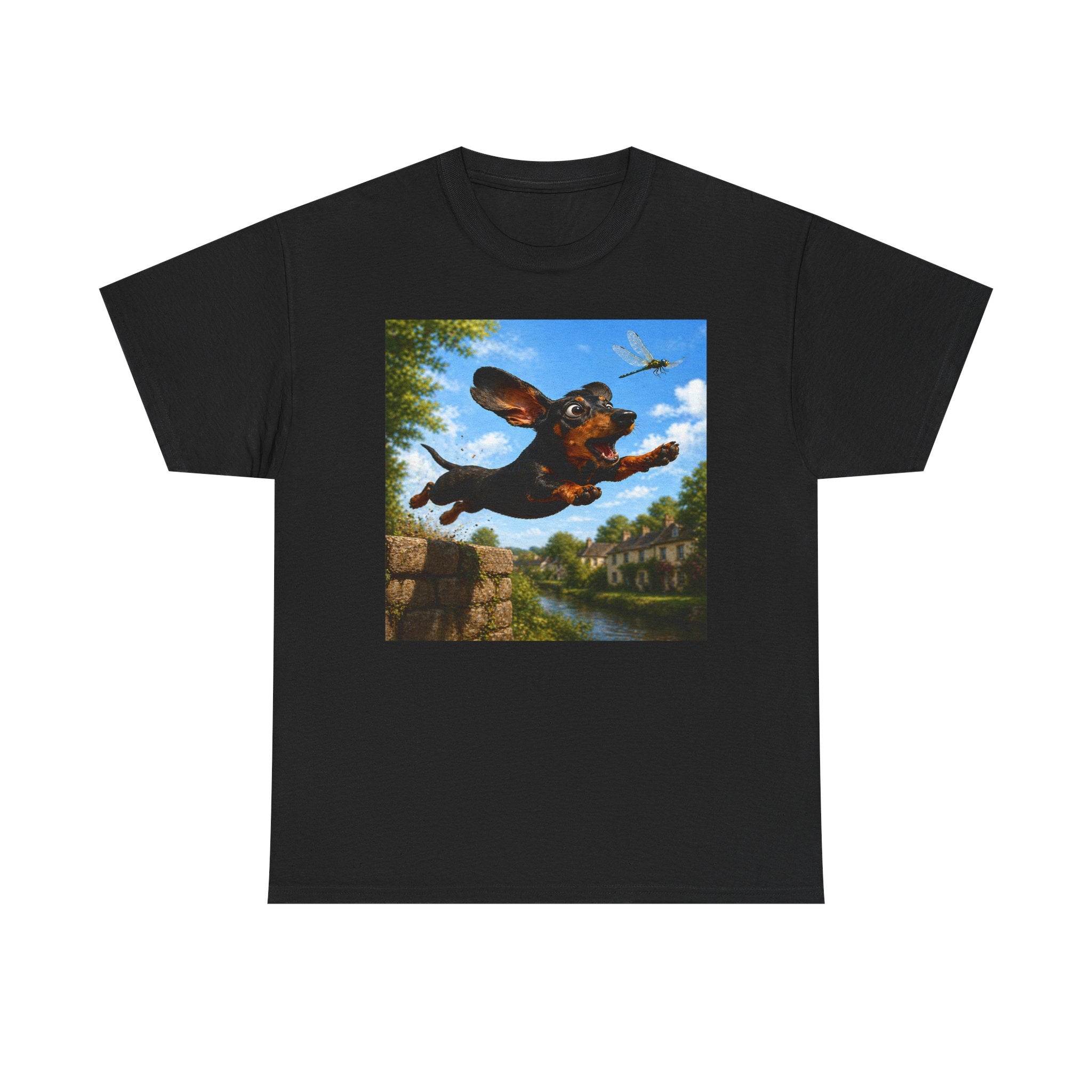 Flying Dachshund Dragonfly Chase T-Shirt
