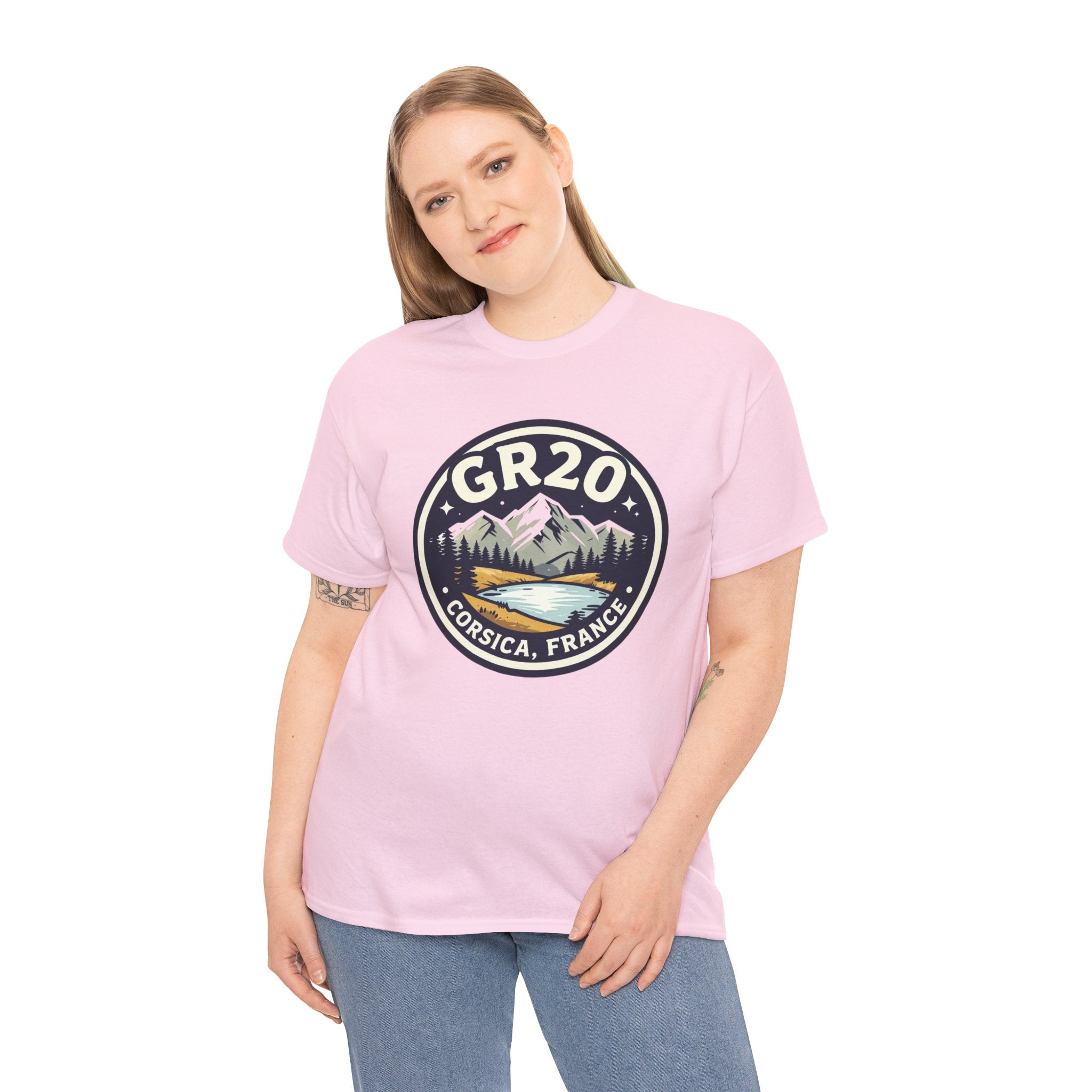 GR20 Corsica Hiking T-Shirt — Mountain Trail Badge Tee
