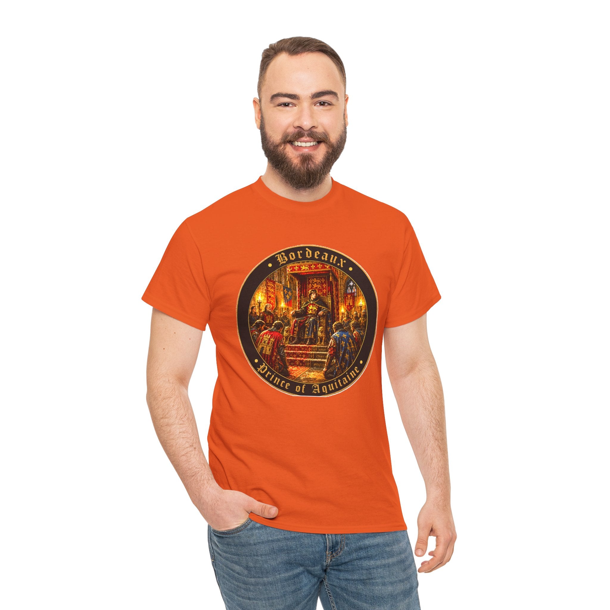 Bordeaux T-Shirt — "Prince of Aquitaine" Medieval Court Roundel Graphic Tee