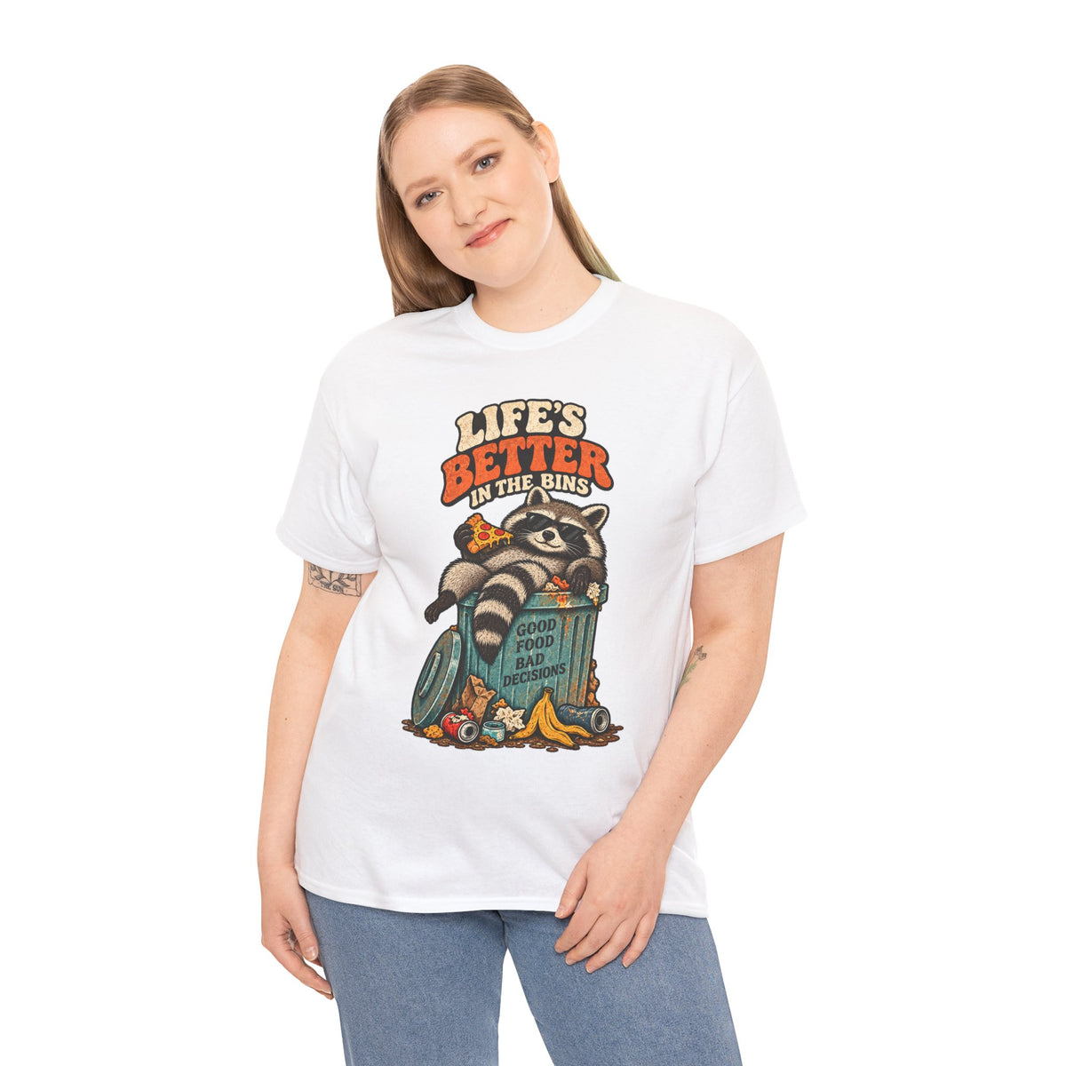 Life's Better in the Bins Funny Raccoon T-Shirt