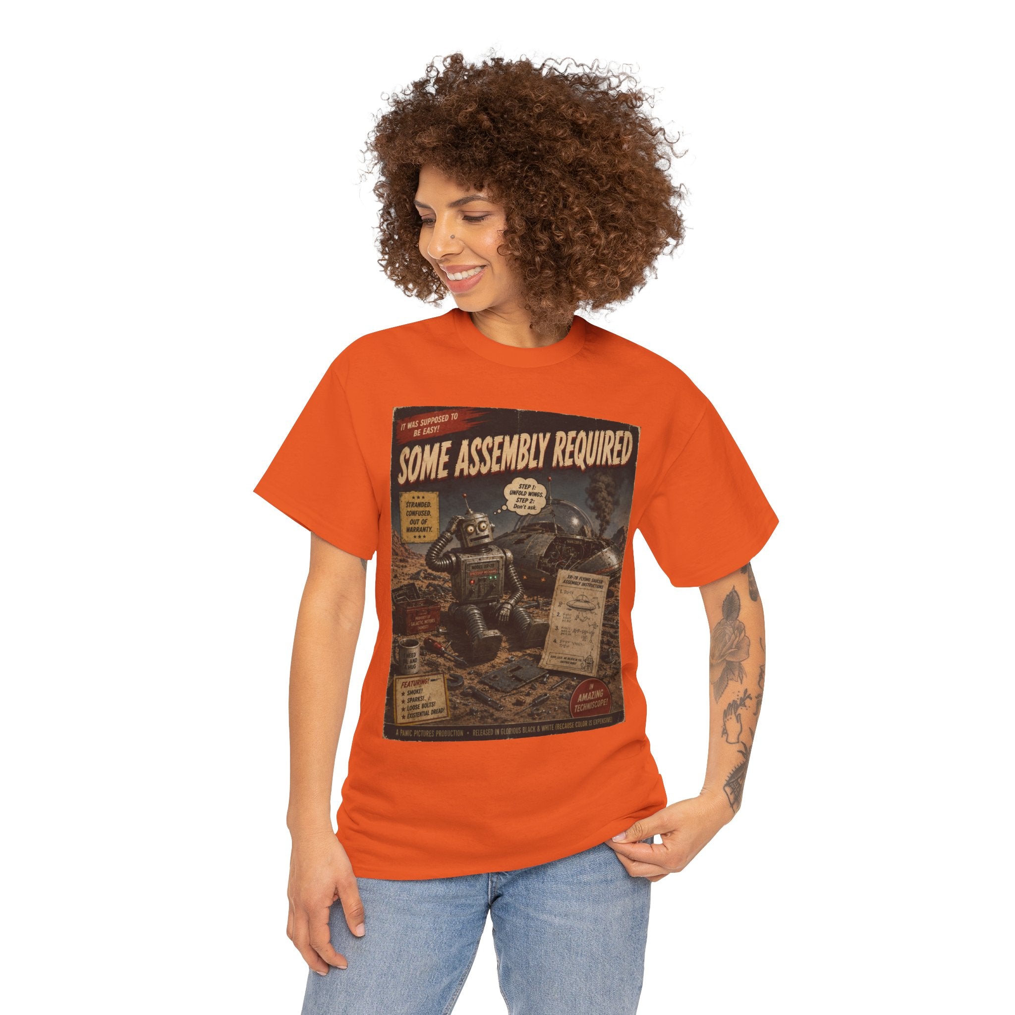 Some Assembly Required – Retro B-Movie Robot Mechanic T-Shirt
