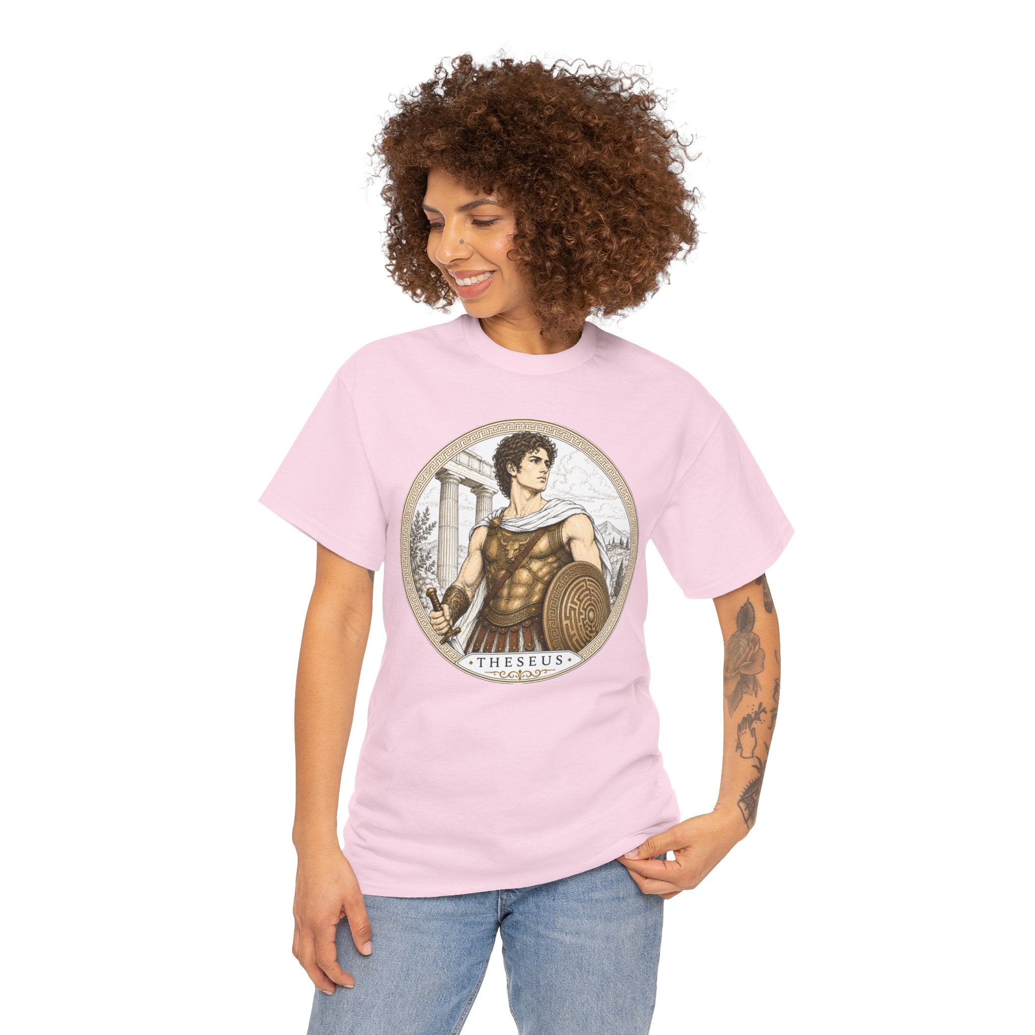 Theseus Greek Mythology T-Shirt — Ancient Hero Labyrinth Shield Minotaur Slayer
