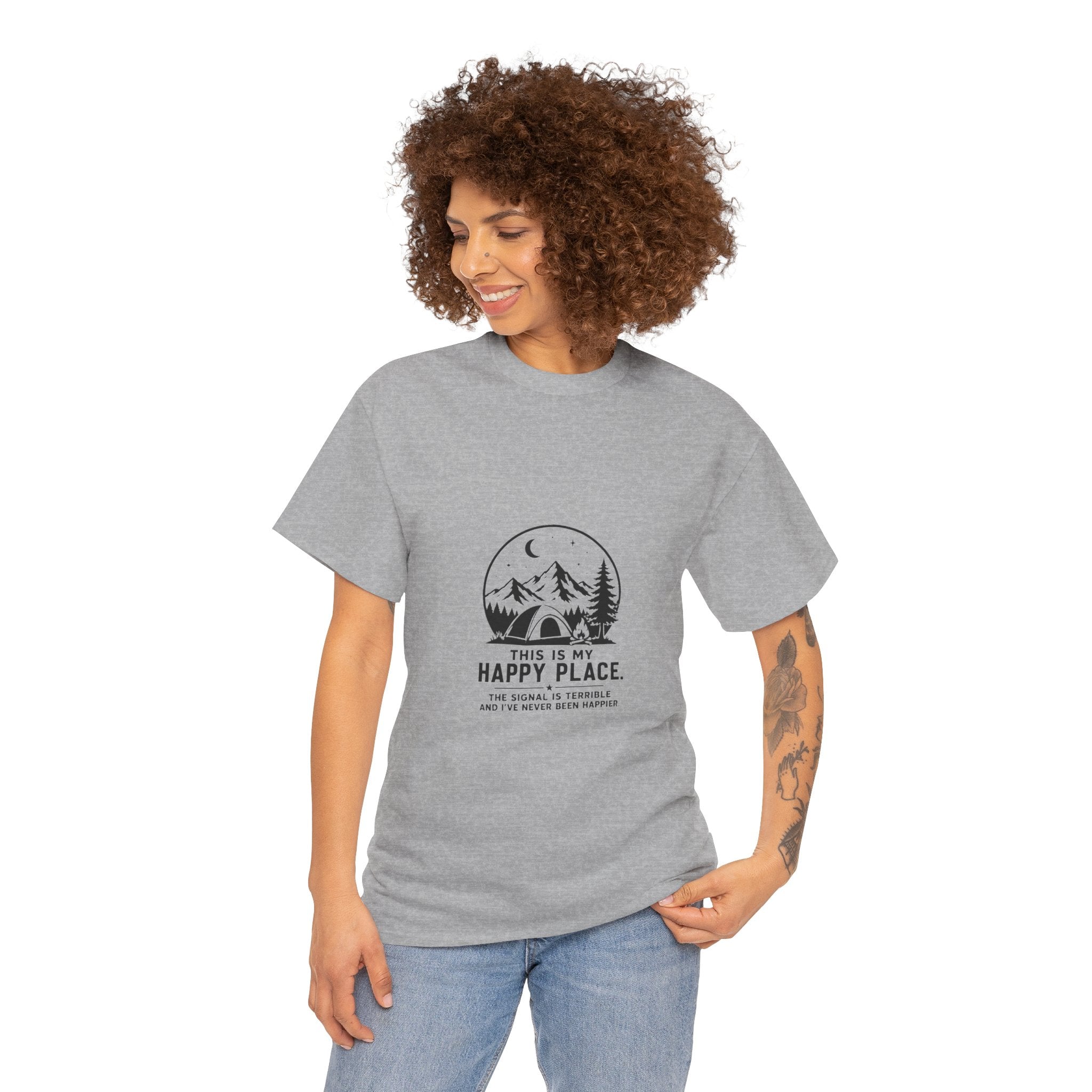 T-Shirt — "This Is My Happy Place" Mountain Camping Graphic Tee