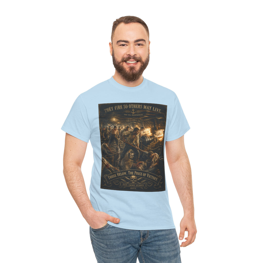 Gun Deck Battle T-Shirt | Naval Warfare Sailor Art Graphic Tee | Age of Sail History Shirt