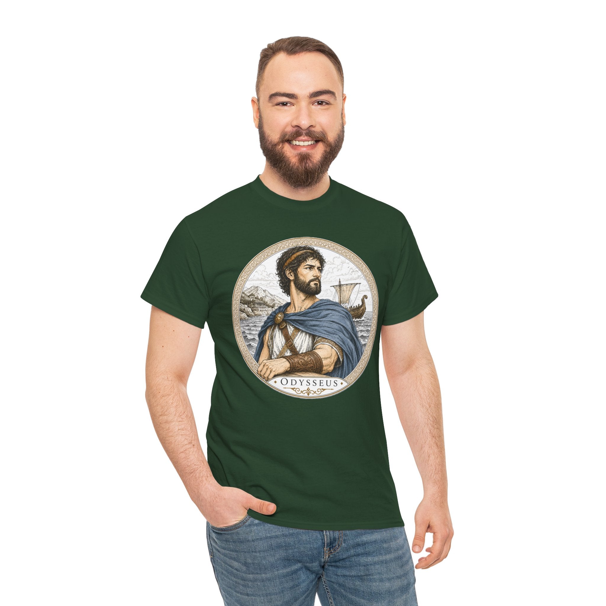 Odysseus Greek Mythology T-Shirt — Ancient Warrior Hero Trojan War Odyssey