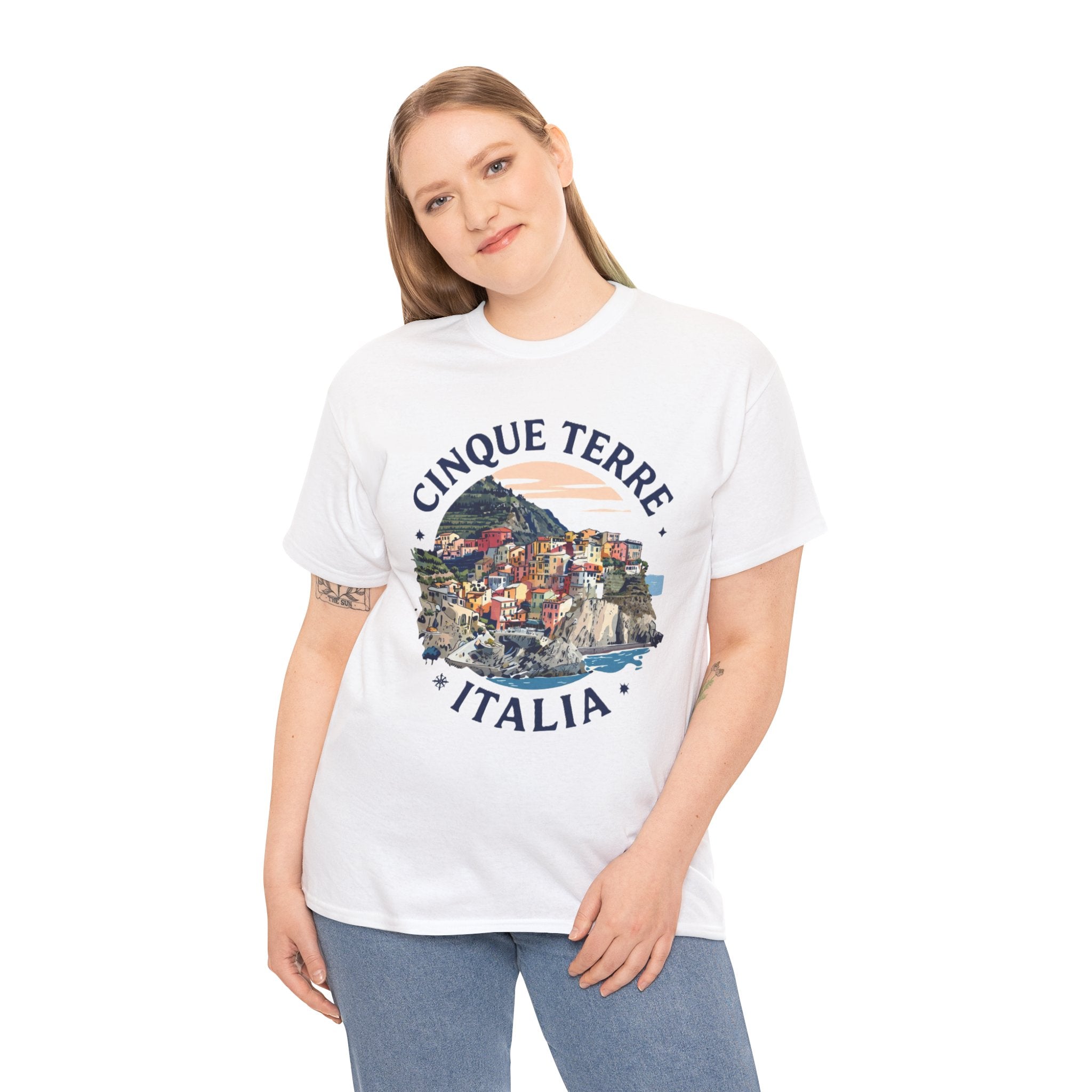 Cinque Terre T-Shirt | Italia Coastal Hiking Tee | Italian Riviera Vintage Village Graphic Shirt | Italy Travel Gift