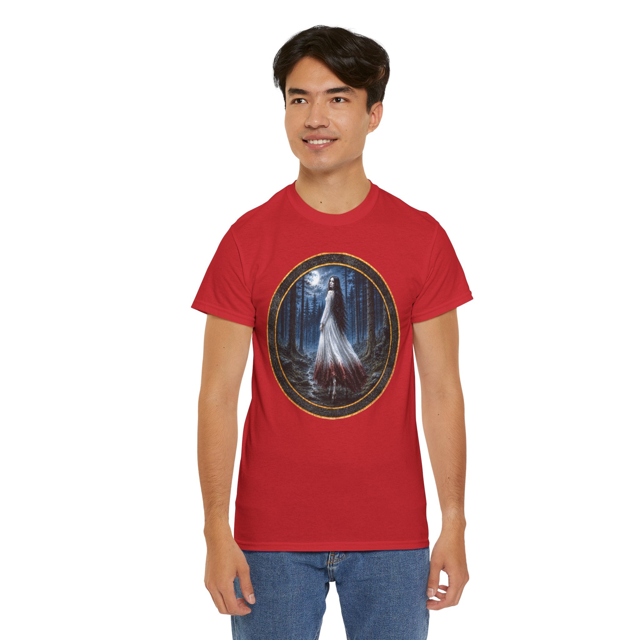 The Baobhan Sìth - Gothic Forest Bride T-Shirt – Haunted Bridal Ghost Artwork Tee