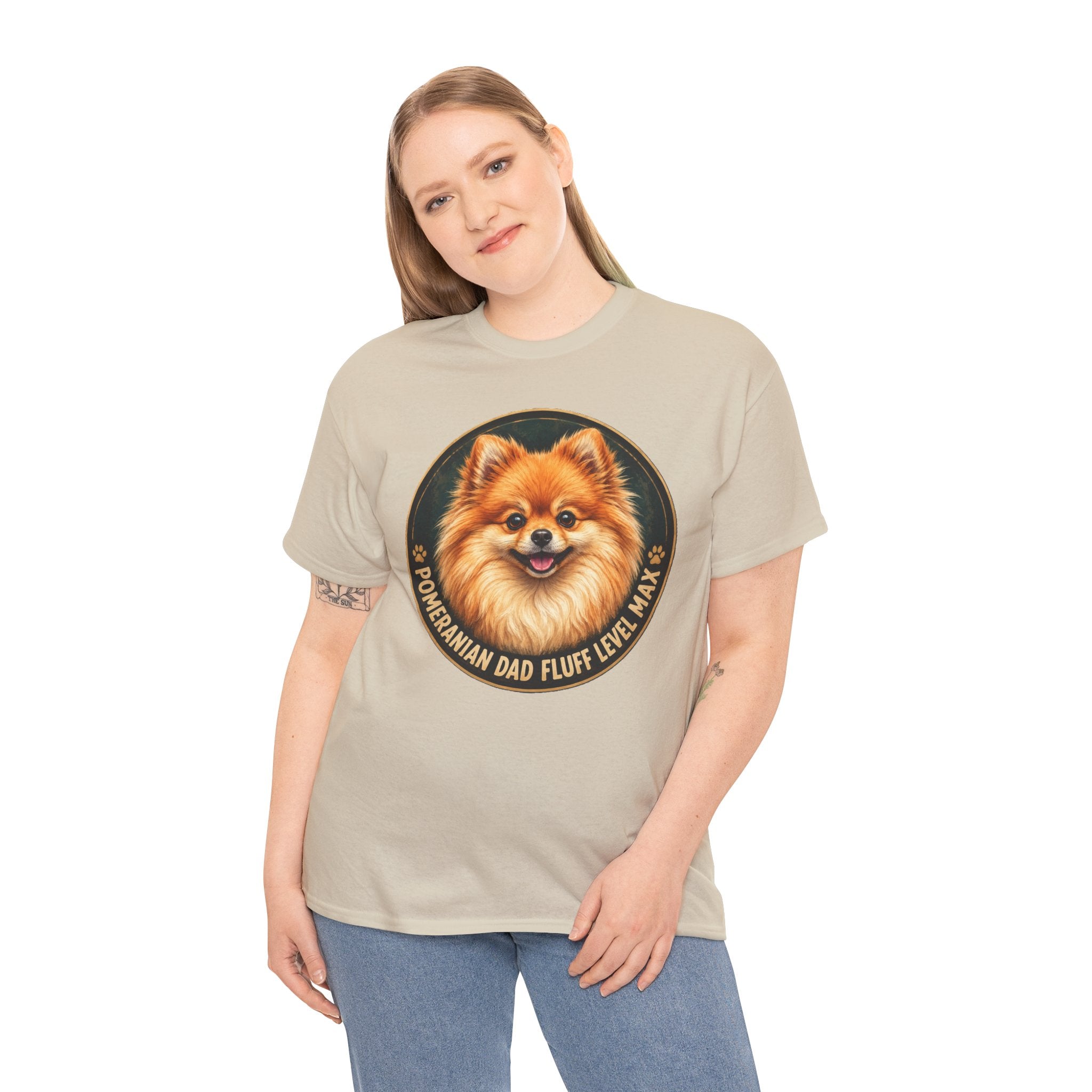 Pomeranian Dad Fluff Level Max T-Shirt | Pomeranian Owner Tee