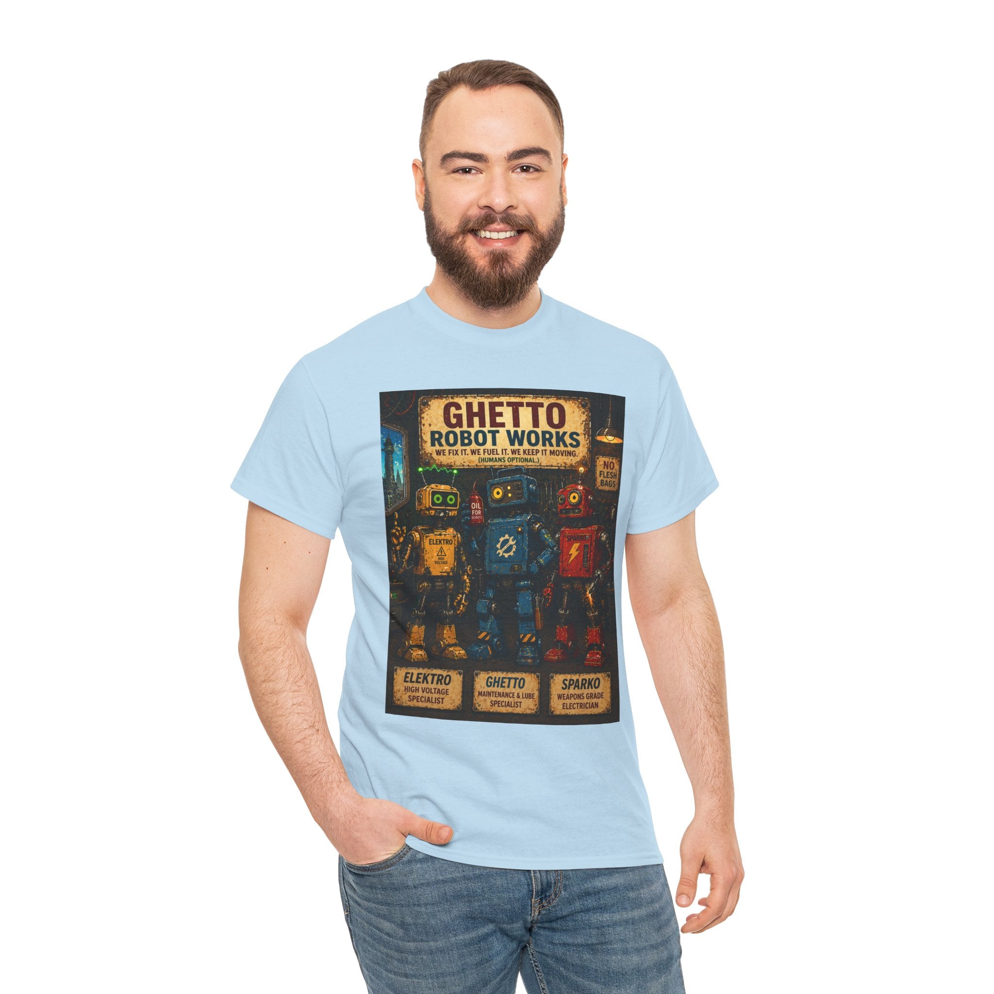 Ghetto Robot Works Vintage Poster T‑Shirt