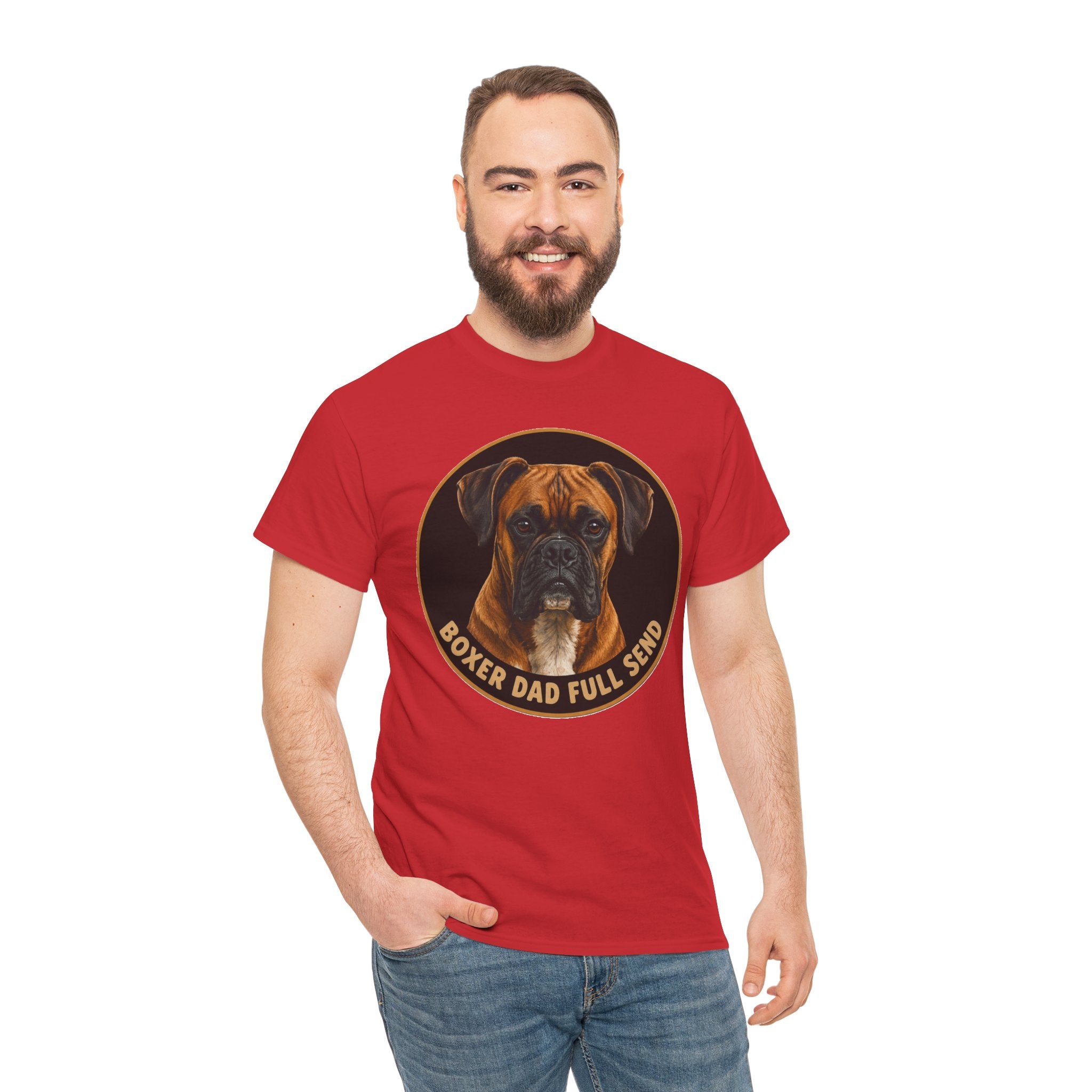 Boxer Dog Portrait Tee — "Boxer Bad Full Stop" Graphic T-Shirt