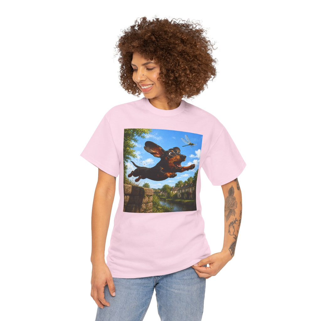 Flying Dachshund Dragonfly Chase T-Shirt