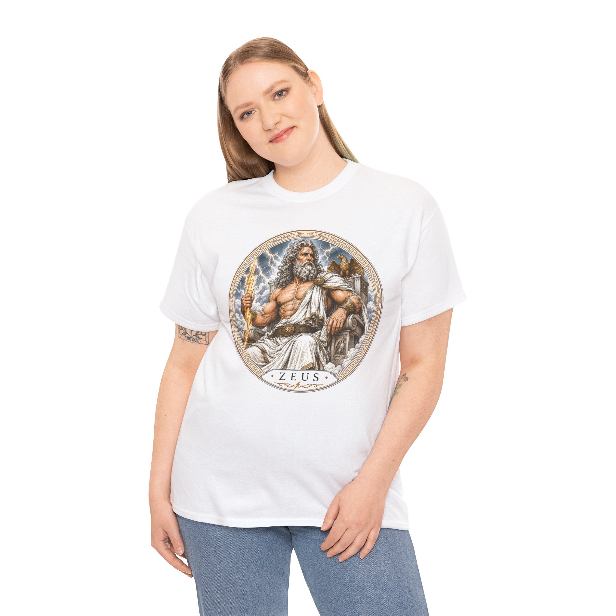 Zeus Greek Mythology T-Shirt — King of the Gods Lightning Bolt Olympus Eagle