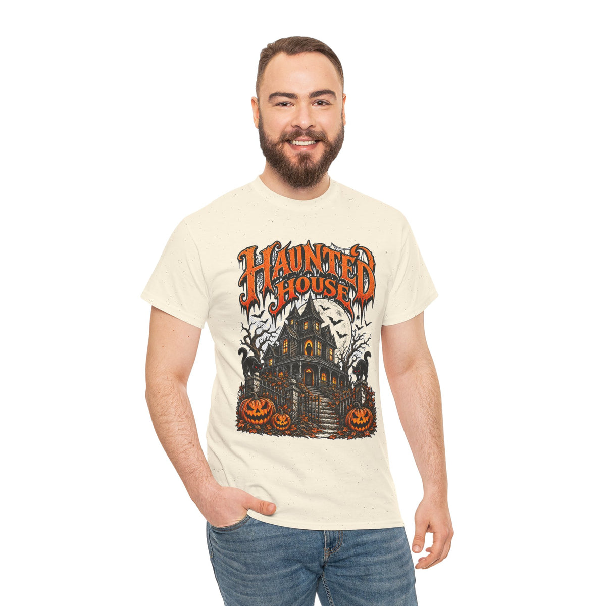 Haunted House: Vintage Halloween Jack-o'-Lantern T-Shirt