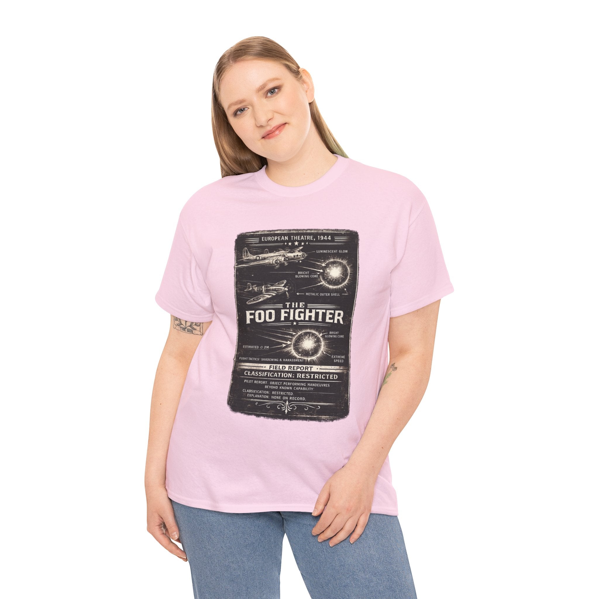 Foo Fighter Light – WWII Allied Pilot Unidentified Aerial Phenomena Field Report Graphic T-Shirt