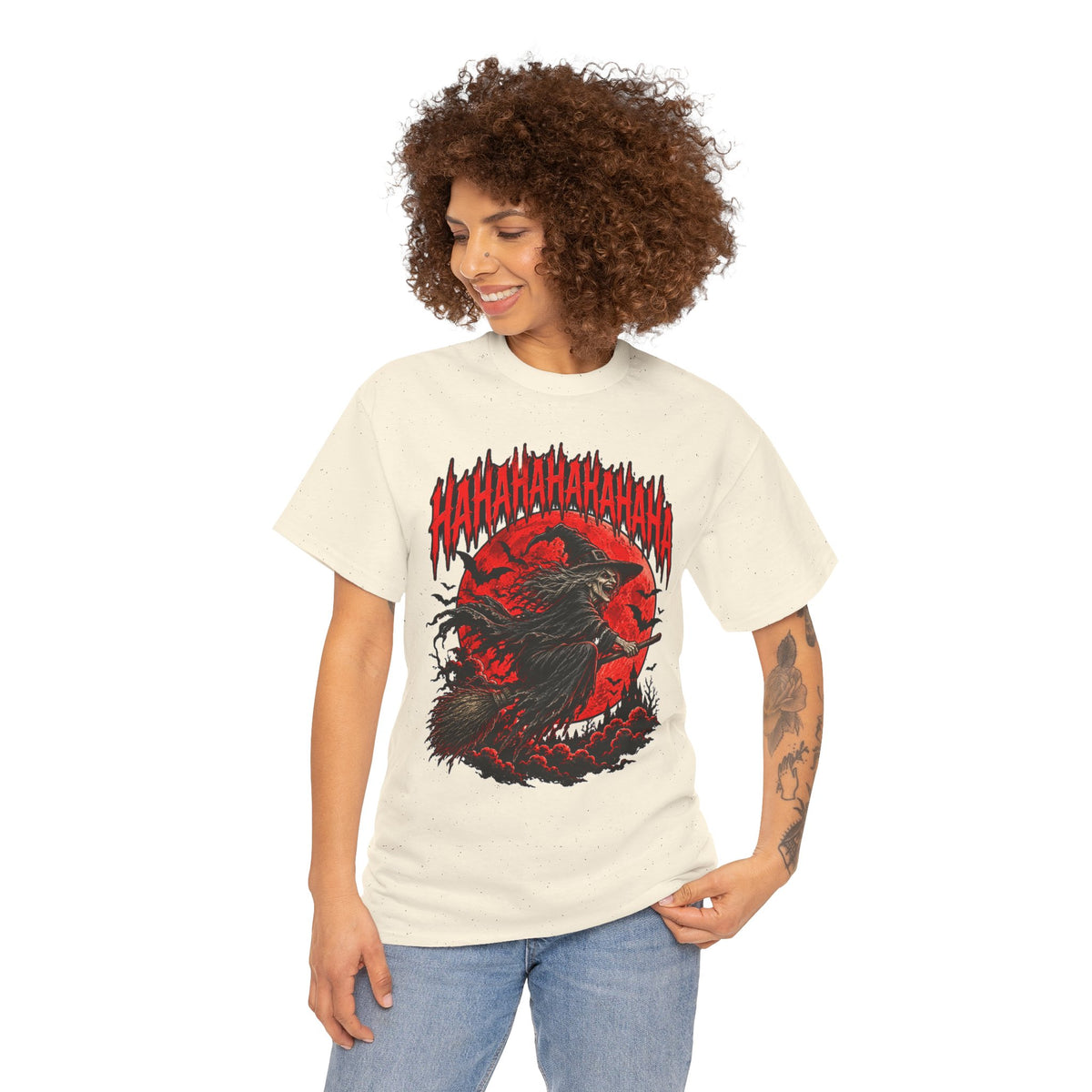 HAHAHAHA: Cackling Witch Blood Moon Halloween T-Shirt