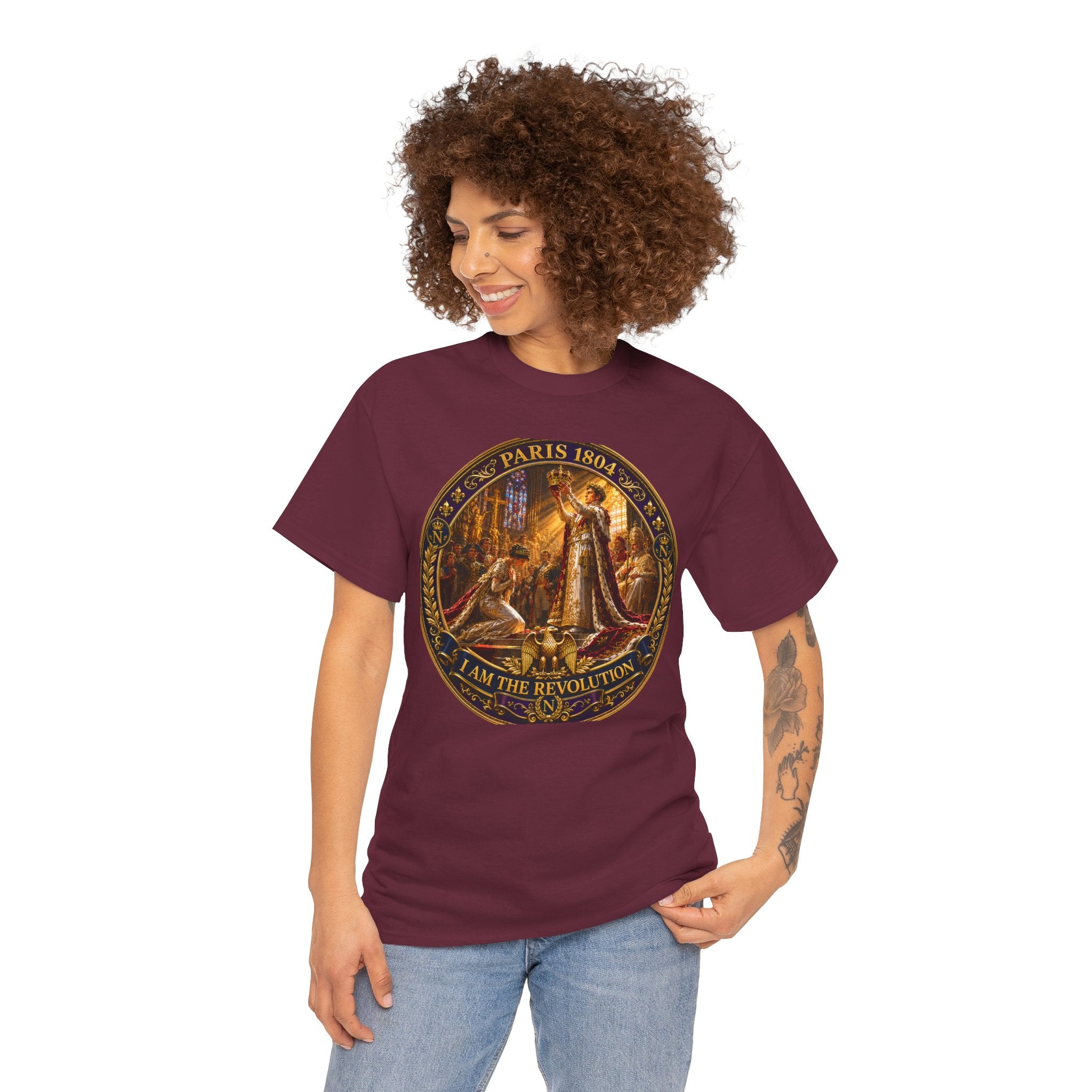 Revolutionary Paris 1848 Graphic Tee — "I Am The Revolution" Vintage Medal Design