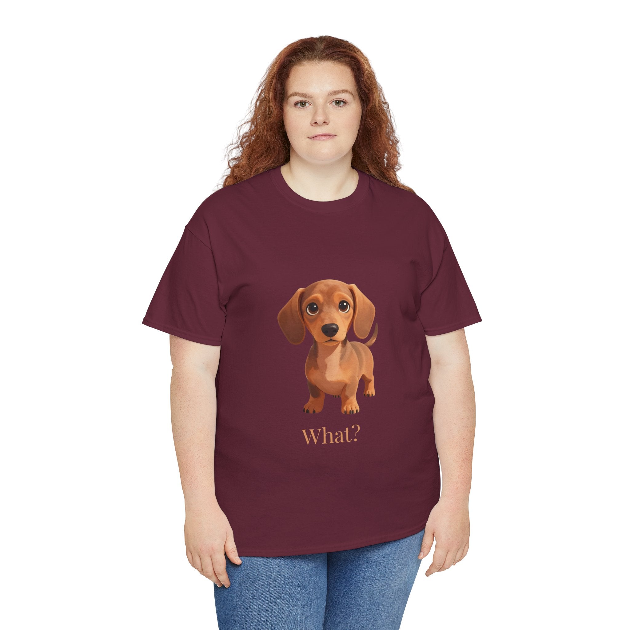 Dachshund "What?" Tee - Cute Dog Graphic T-Shirt