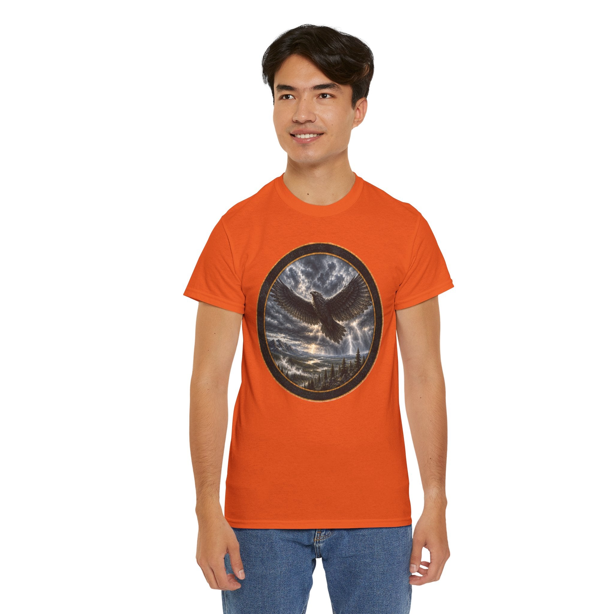 The Thunderbird Circle Tee — Gothic Nature Graphic T-Shirt