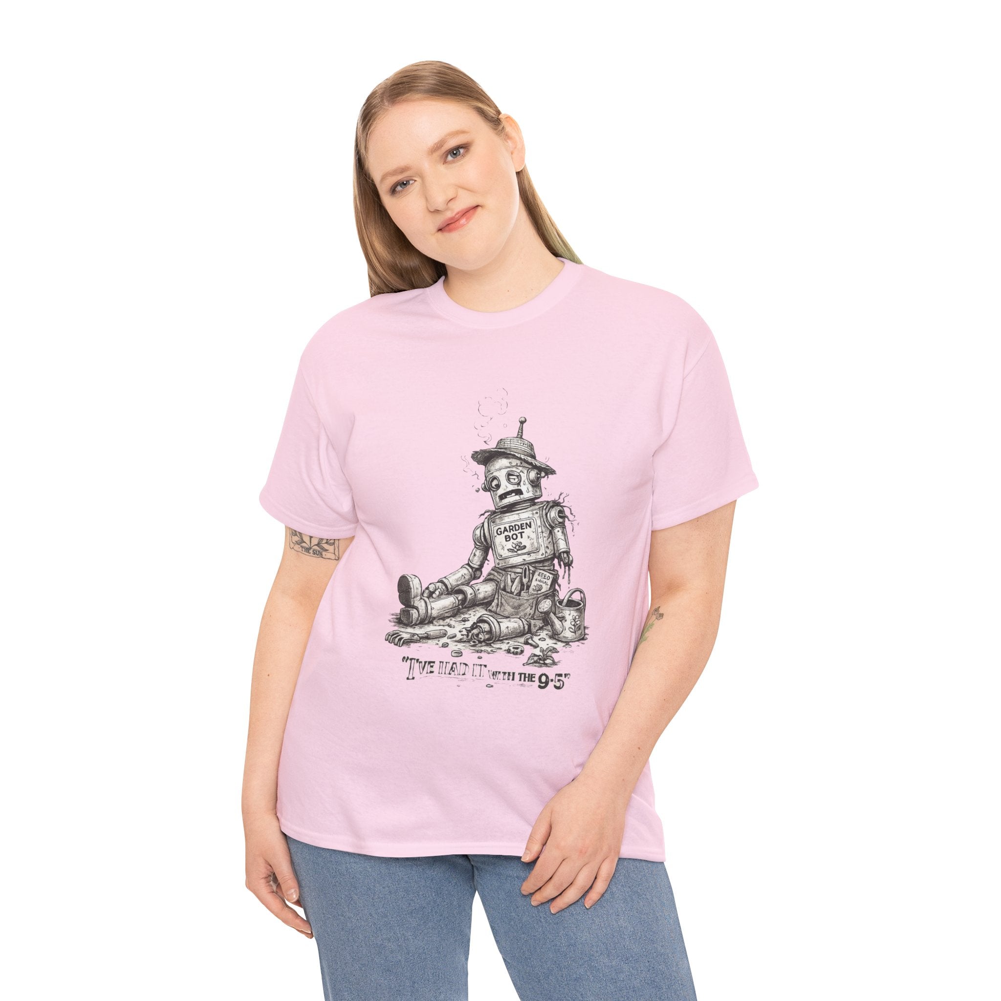 Tin Man Skeleton Tee — Retro Robot Art "Not Working" Graphic T-Shirt