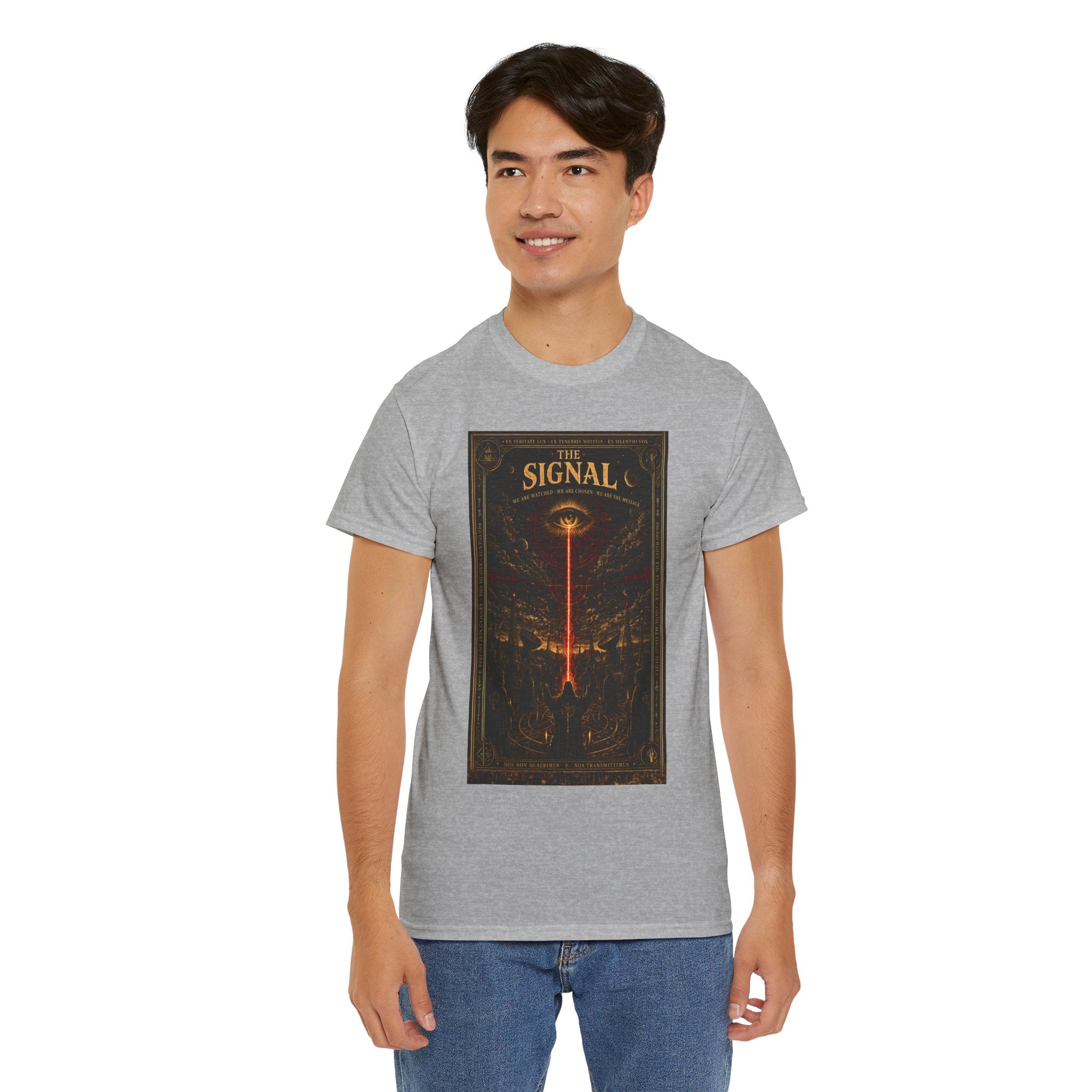 The Signal T-Shirt | Occult Conspiracy UFO Graphic Tee | All Seeing Eye Esoteric Shirt | Dark Academia Cult Aesthetic Art