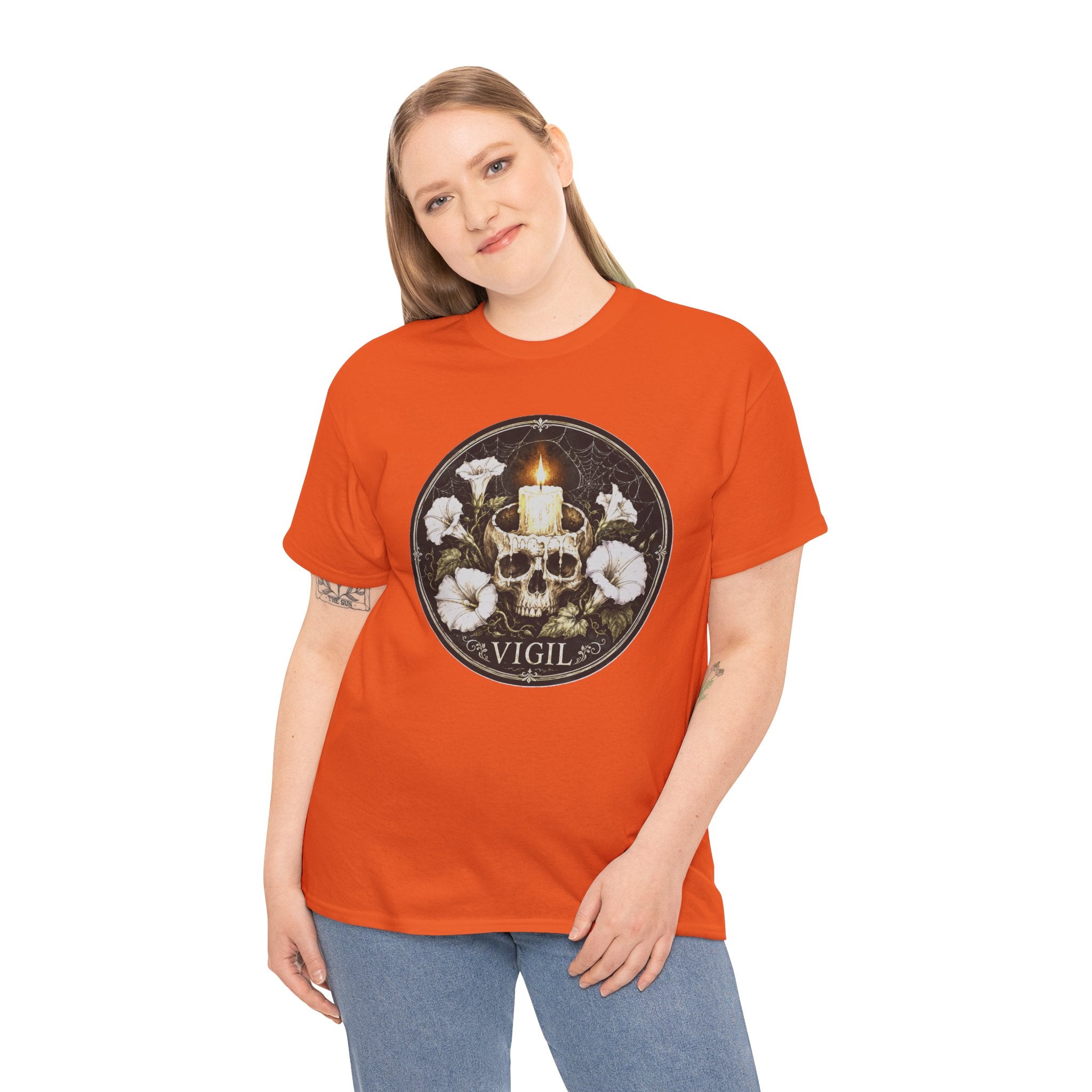 Vigil T-Shirt | Skull Candle Gothic Occult Tee