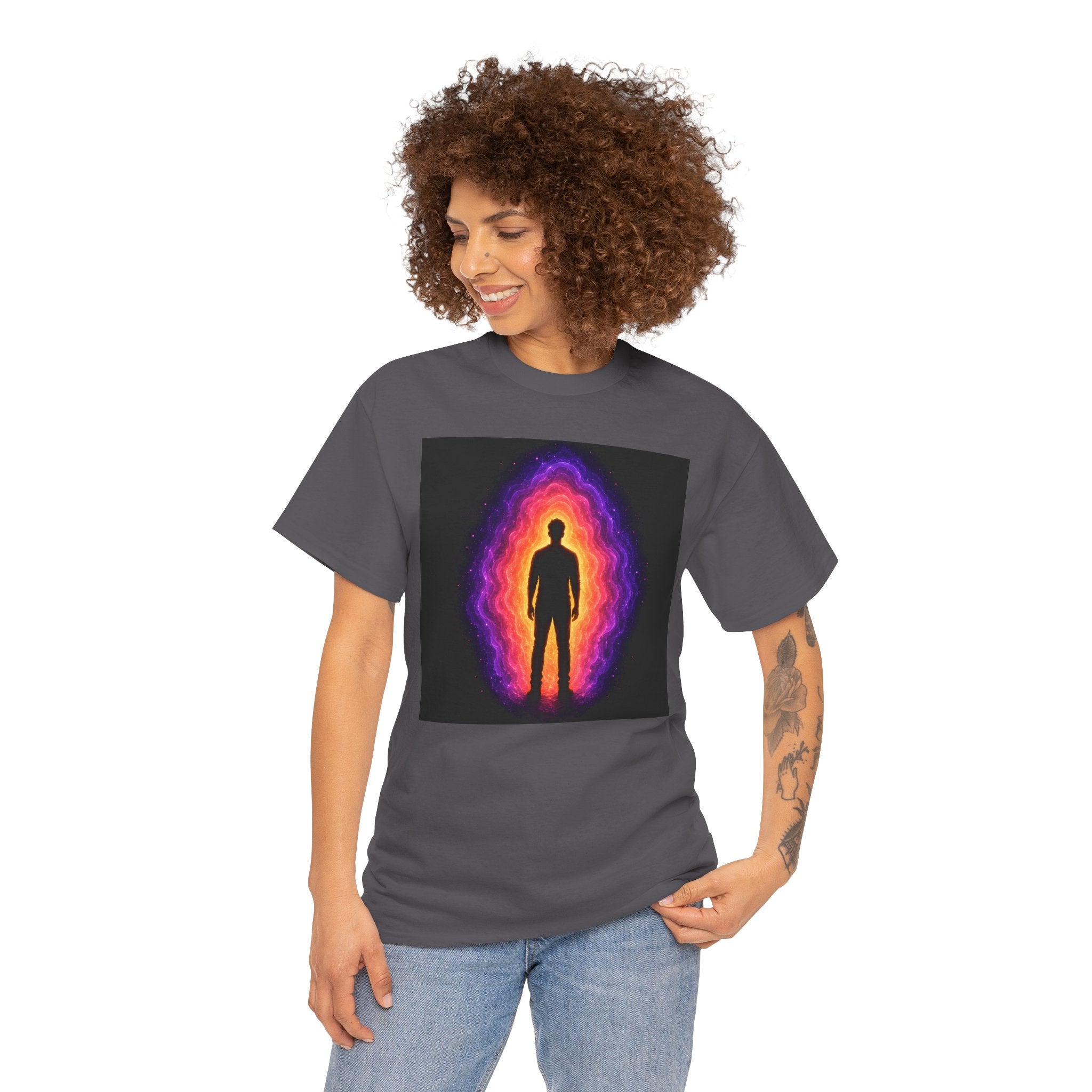 Aura T-Shirt | Energy Field Spiritual Graphic Tee | Glowing Aura Silhouette Shirt | Mystic Energy Body Art