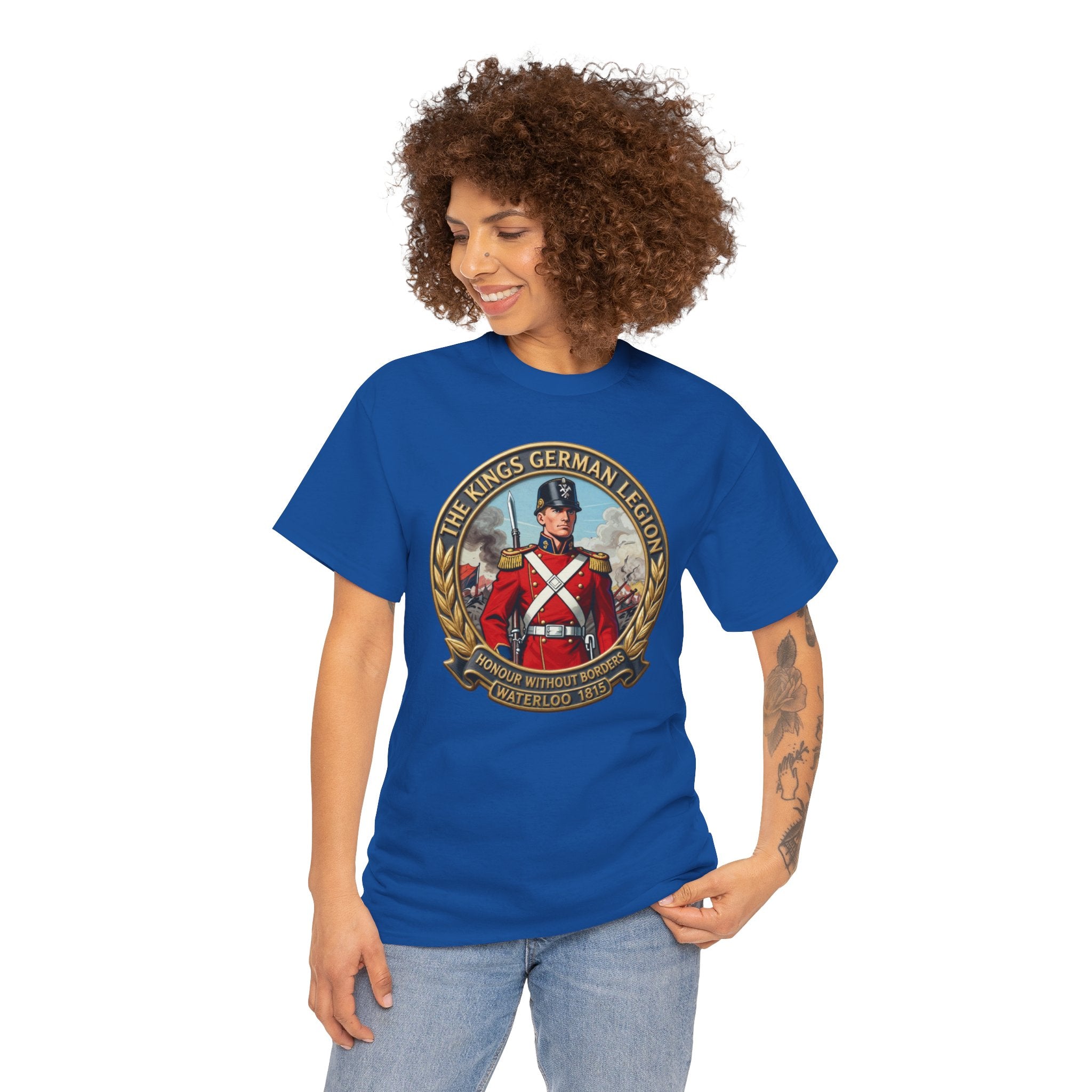 The King's German Legion T-Shirt | Honour Without Borders — Waterloo 1815 | British Army German Regiment Heritage Tee | Napoleonic Wars Collector Gift