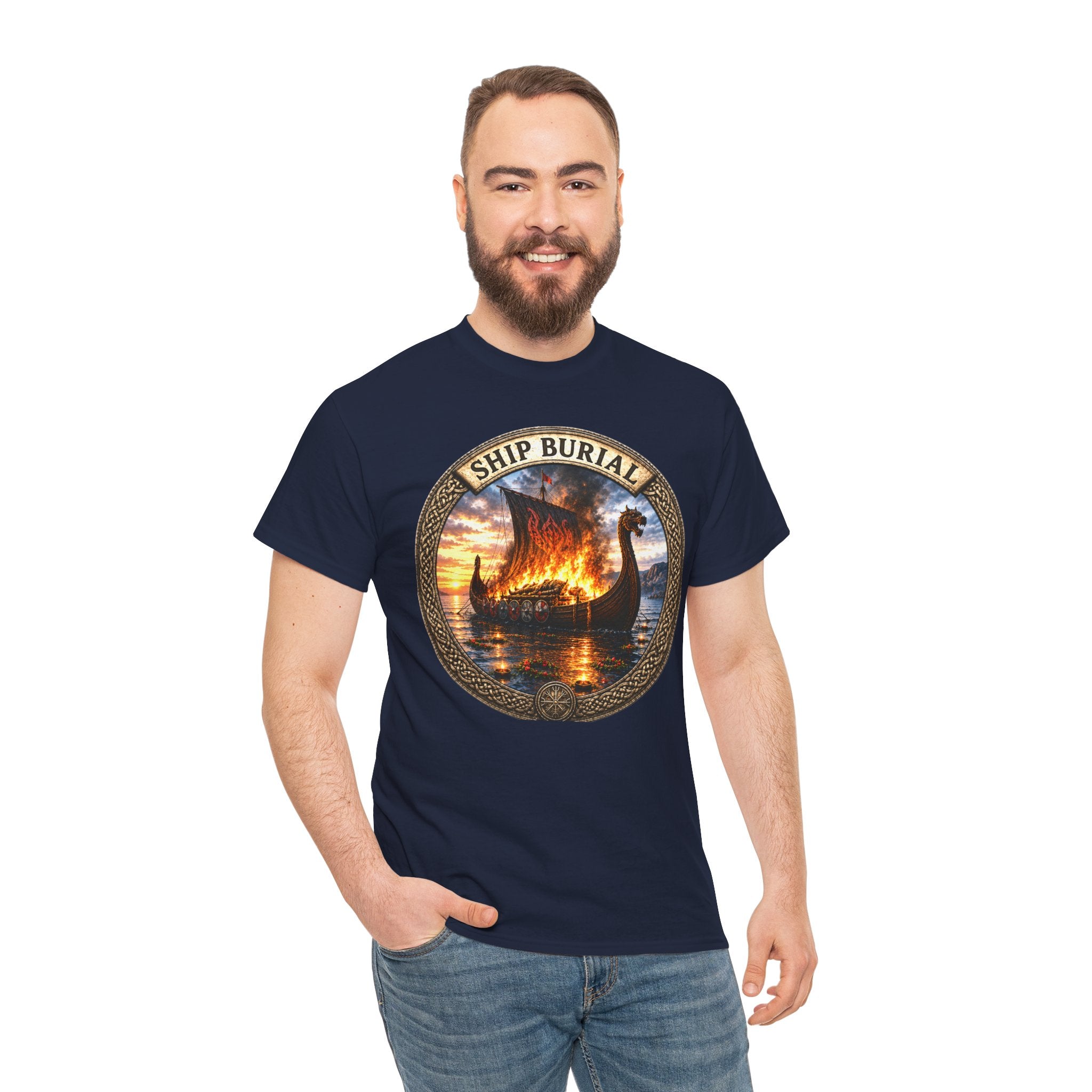 Ship Burial T-Shirt | Viking Funeral Norse Tee