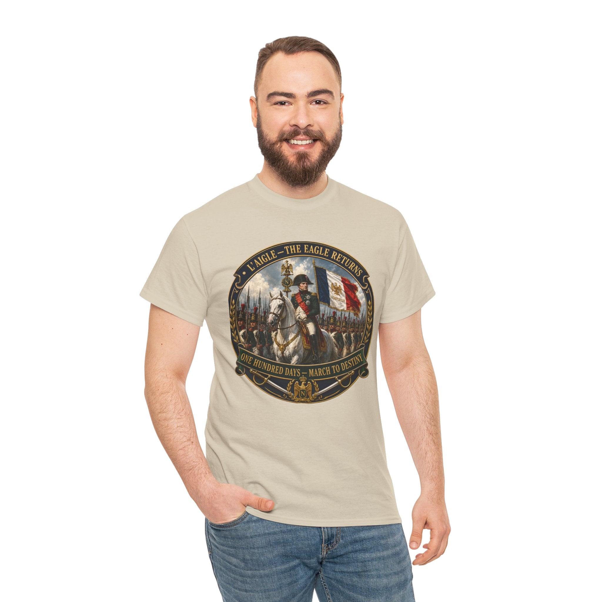 Napoleon L'Aigle The Eagle Returns One Hundred Days March to Destiny T-Shirt | Military History Tee | Napoleonic Wars Graphic T-Shirt