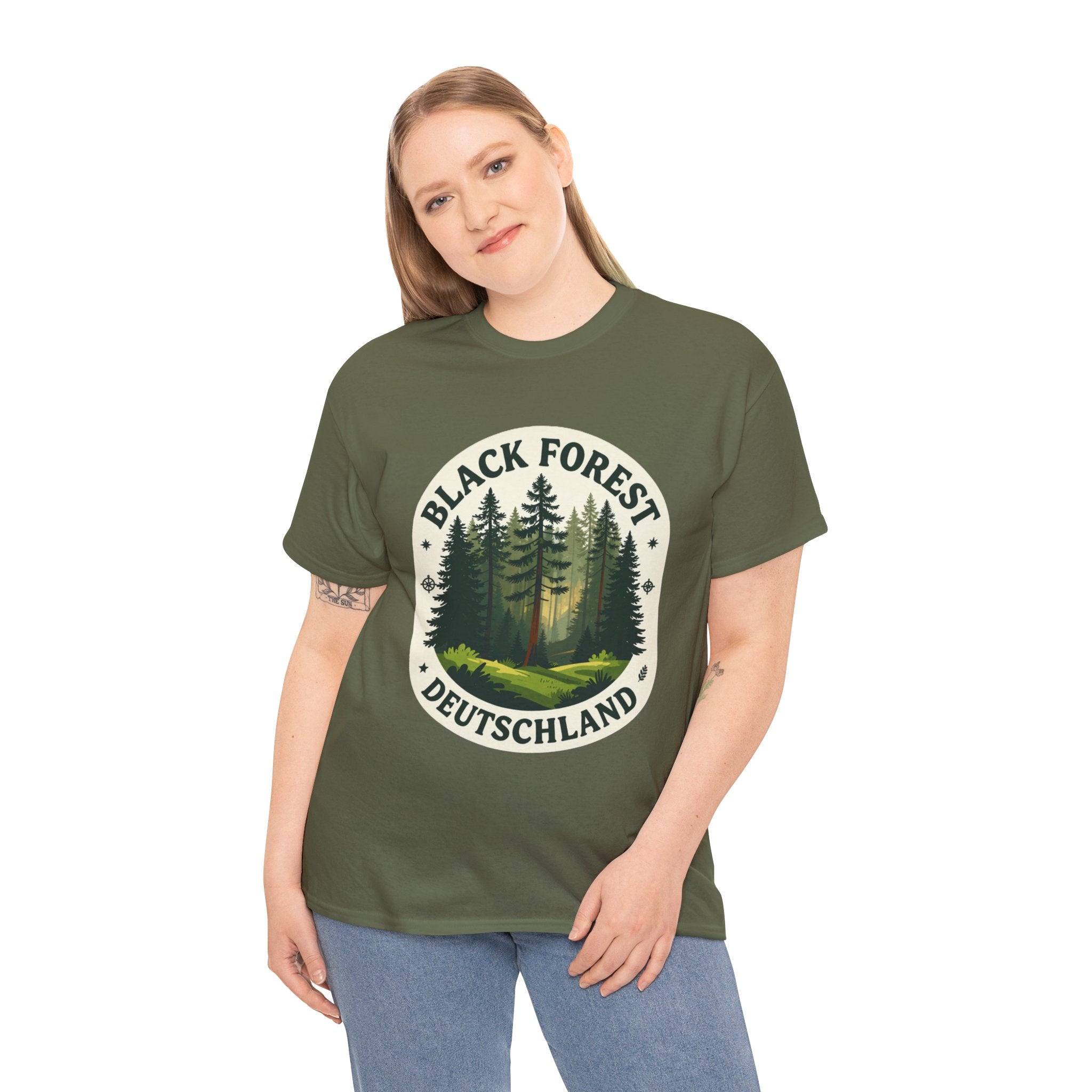Black Forest T-Shirt | Schwarzwald Deutschland Hiking Tee | Germany Forest Badge Graphic Shirt | Germany Travel Gift
