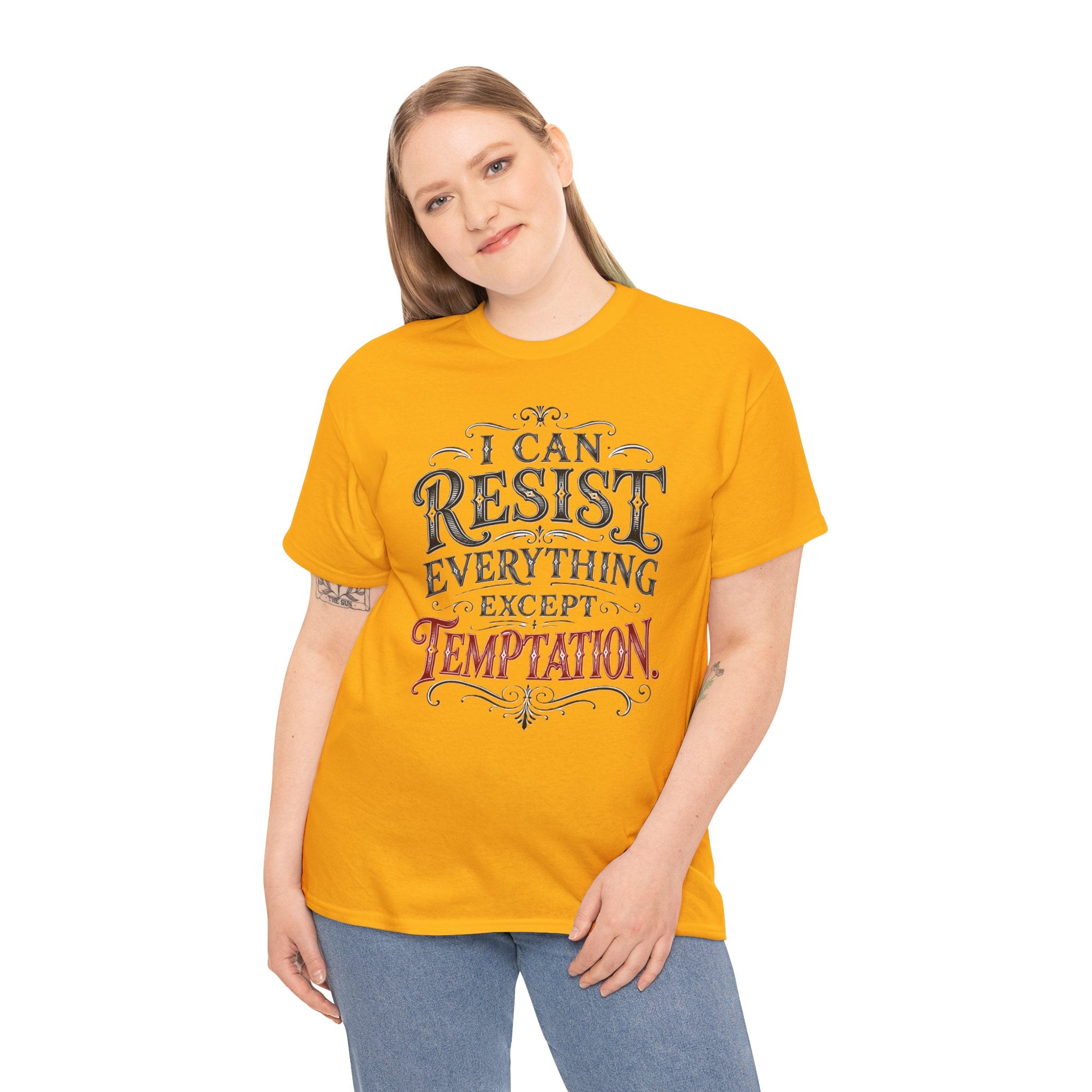 I Can Resist Everything Except Temptation T-Shirt | Unisex Vintage Tee Typography