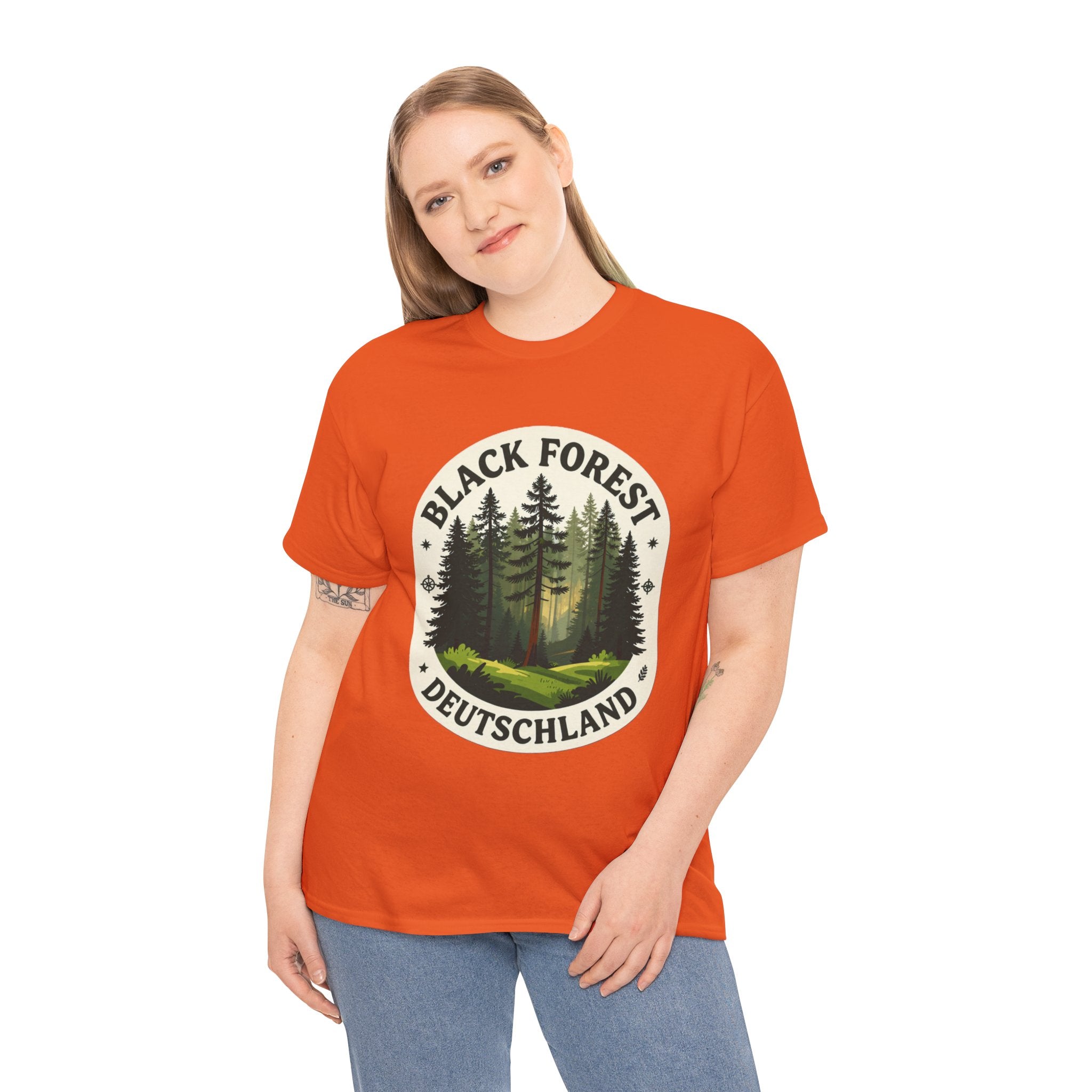 Black Forest T-Shirt | Schwarzwald Deutschland Hiking Tee | Germany Forest Badge Graphic Shirt | Germany Travel Gift