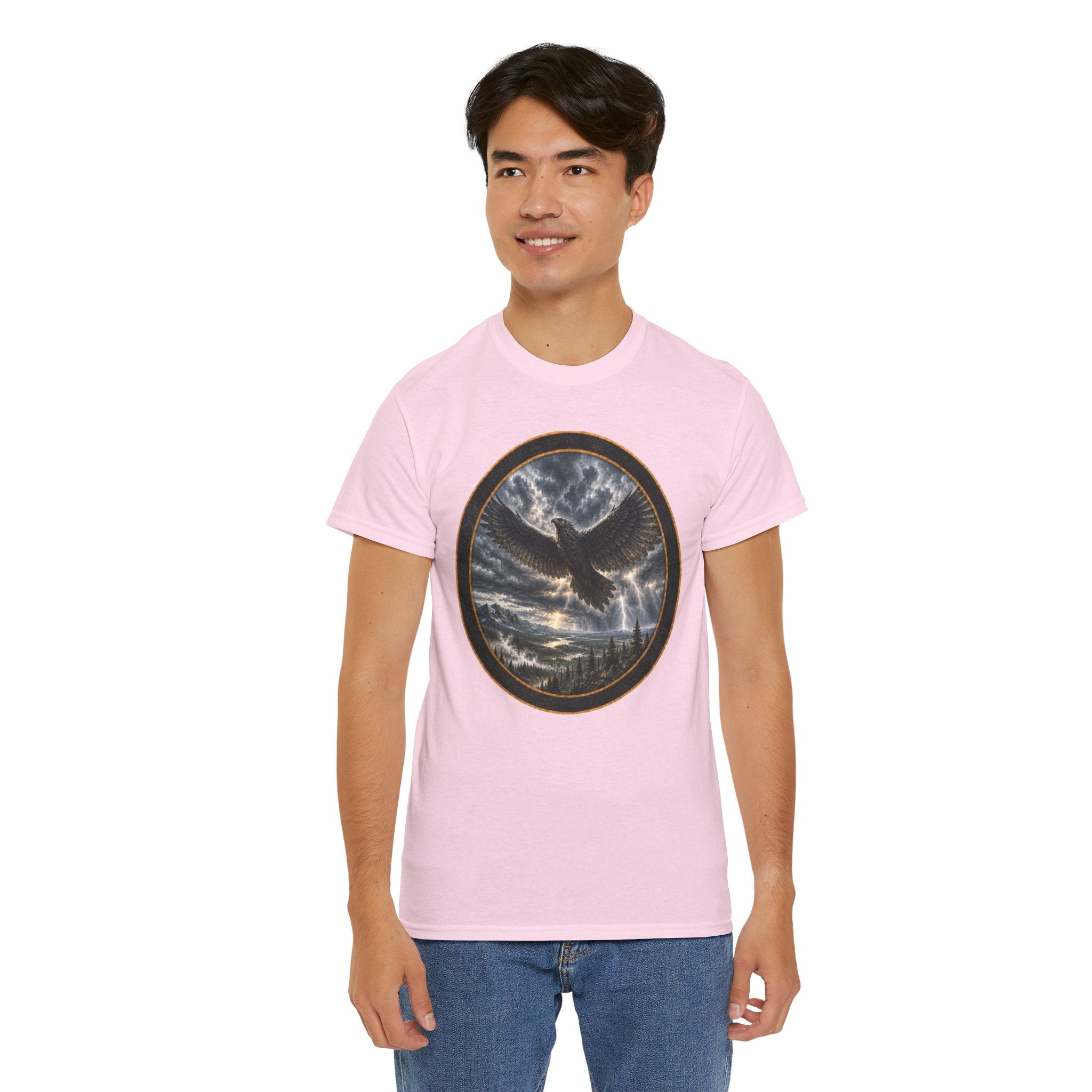 The Thunderbird Circle Tee — Gothic Nature Graphic T-Shirt
