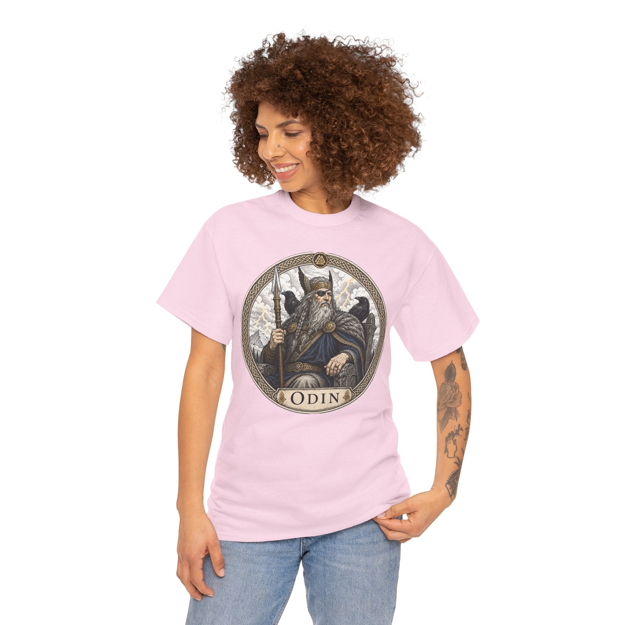 Odin Norse Mythology T-Shirt — Allfather Viking God Ravens Gungnir Valknut