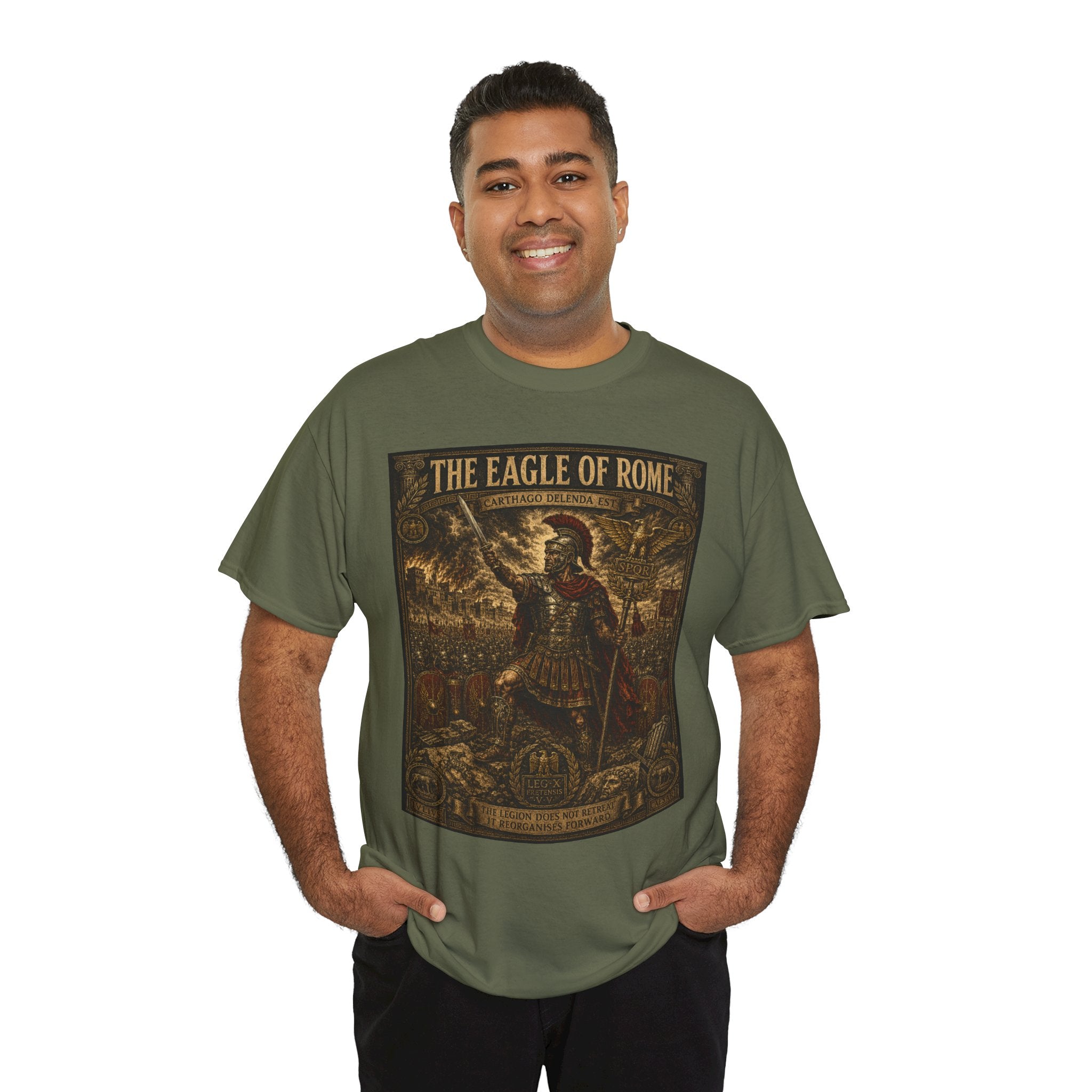 The Eagle of Rome T-Shirt | Roman Legion Centurion Graphic Tee | SPQR Historical Military Shirt | Ancient Rome Warrior Art